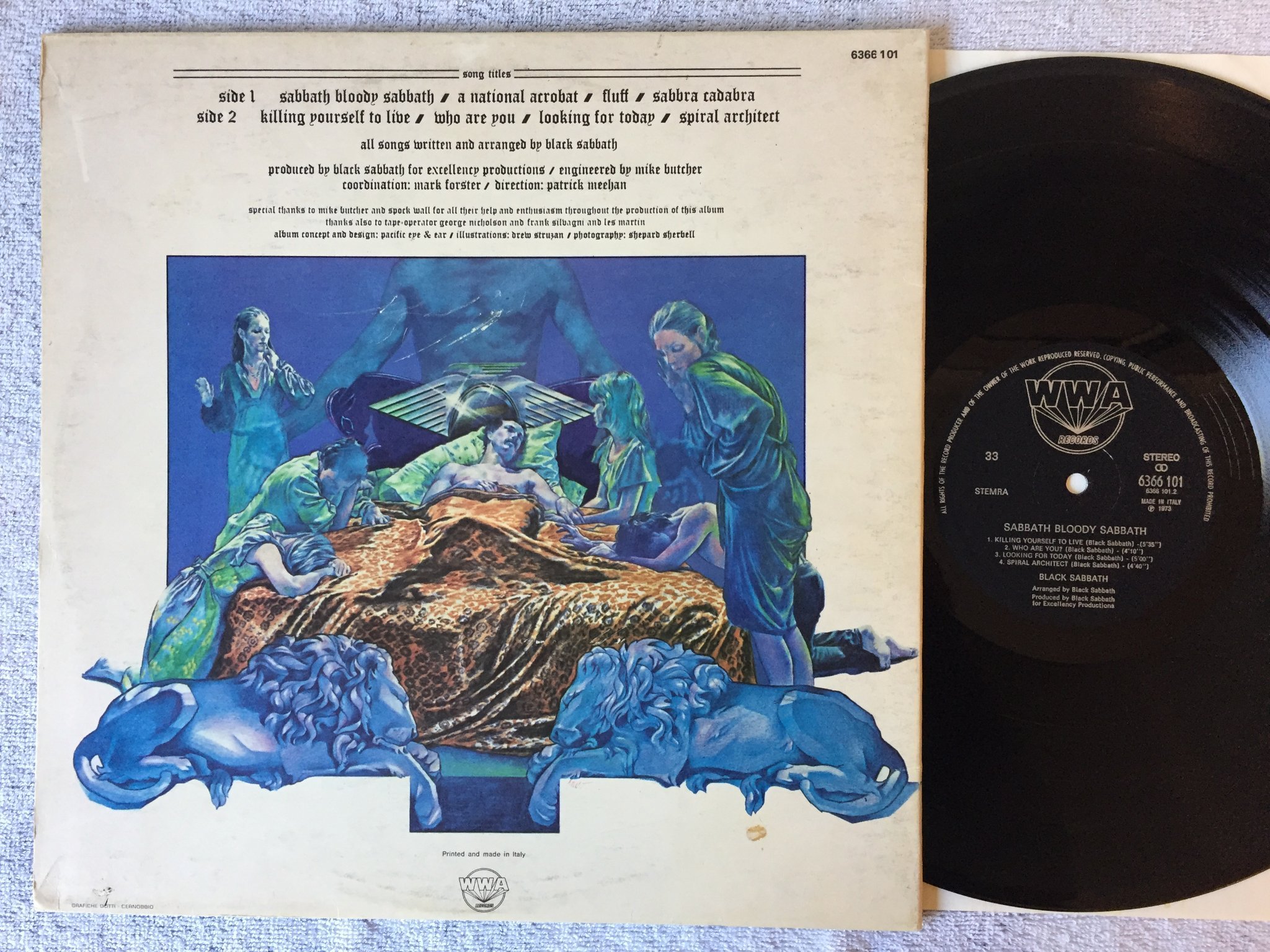 Omslagsbild för skivan BLACK SABBATH sabbath bloody sabbath LP Ita WWA 6366 101