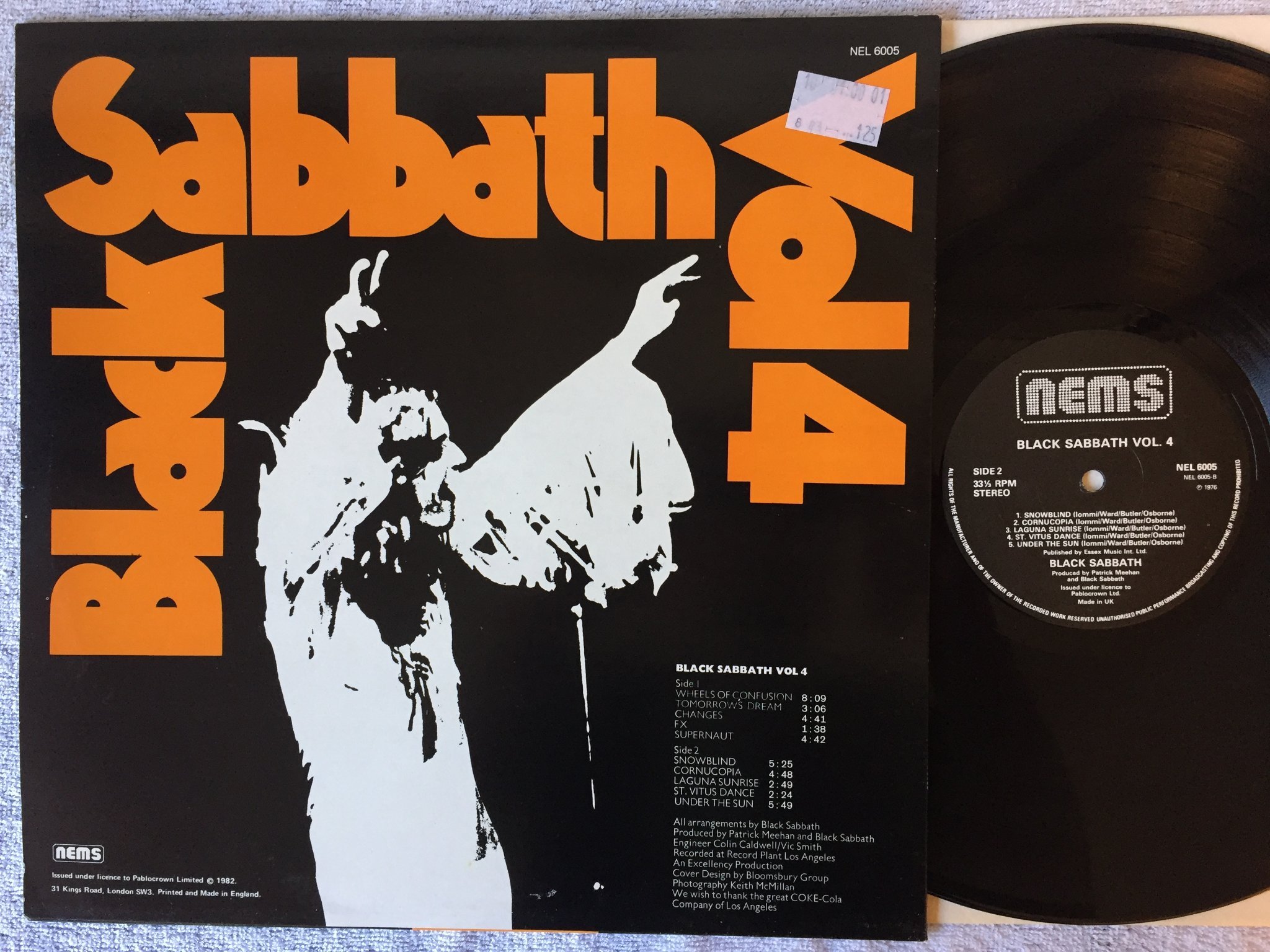 Omslagsbild för skivan BLACK SABBATH vol 4 LP UK re NEMS NEL 6005
