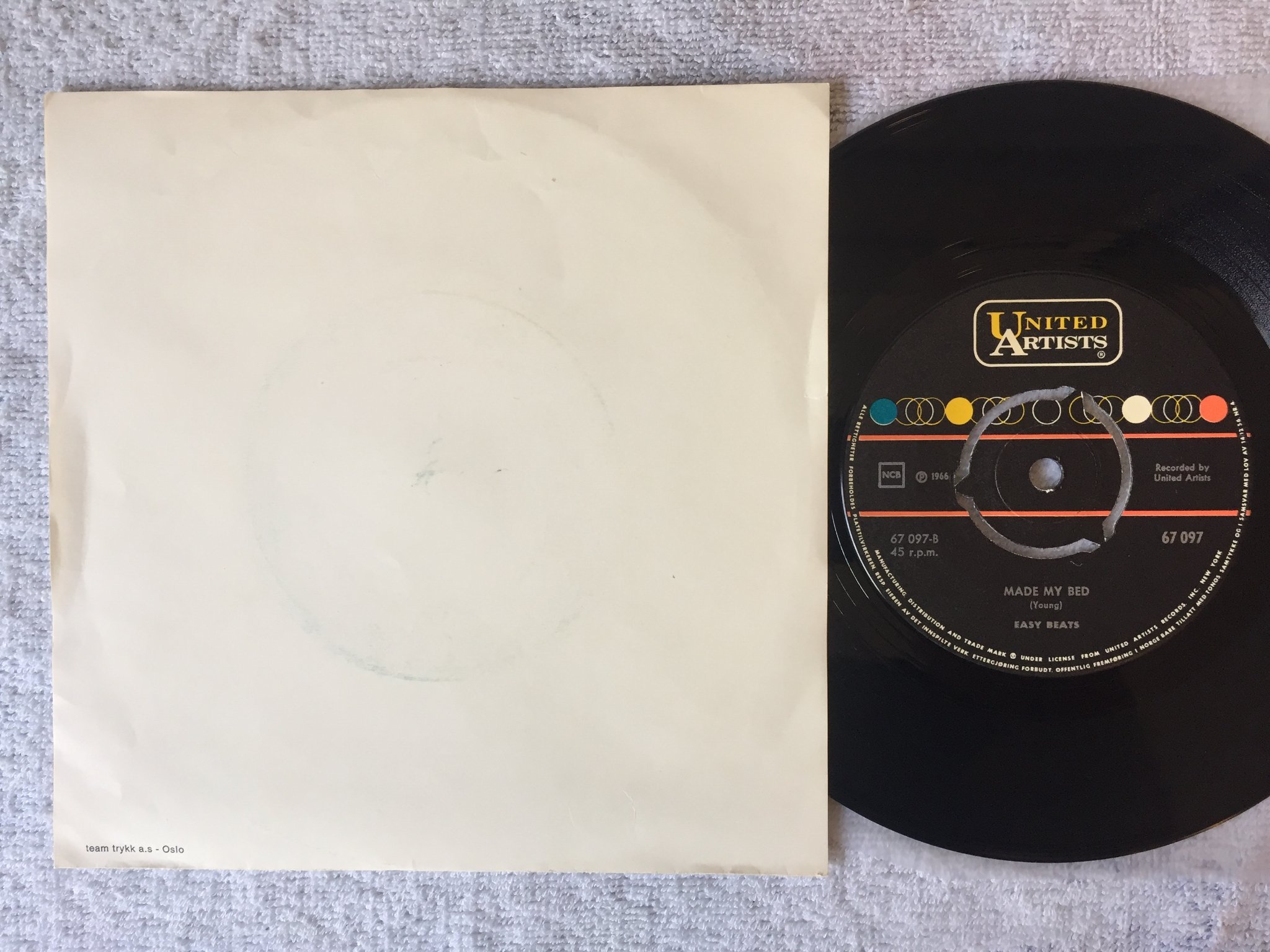 Omslagsbild för skivan EASY BEATS friday on my mind 7" 