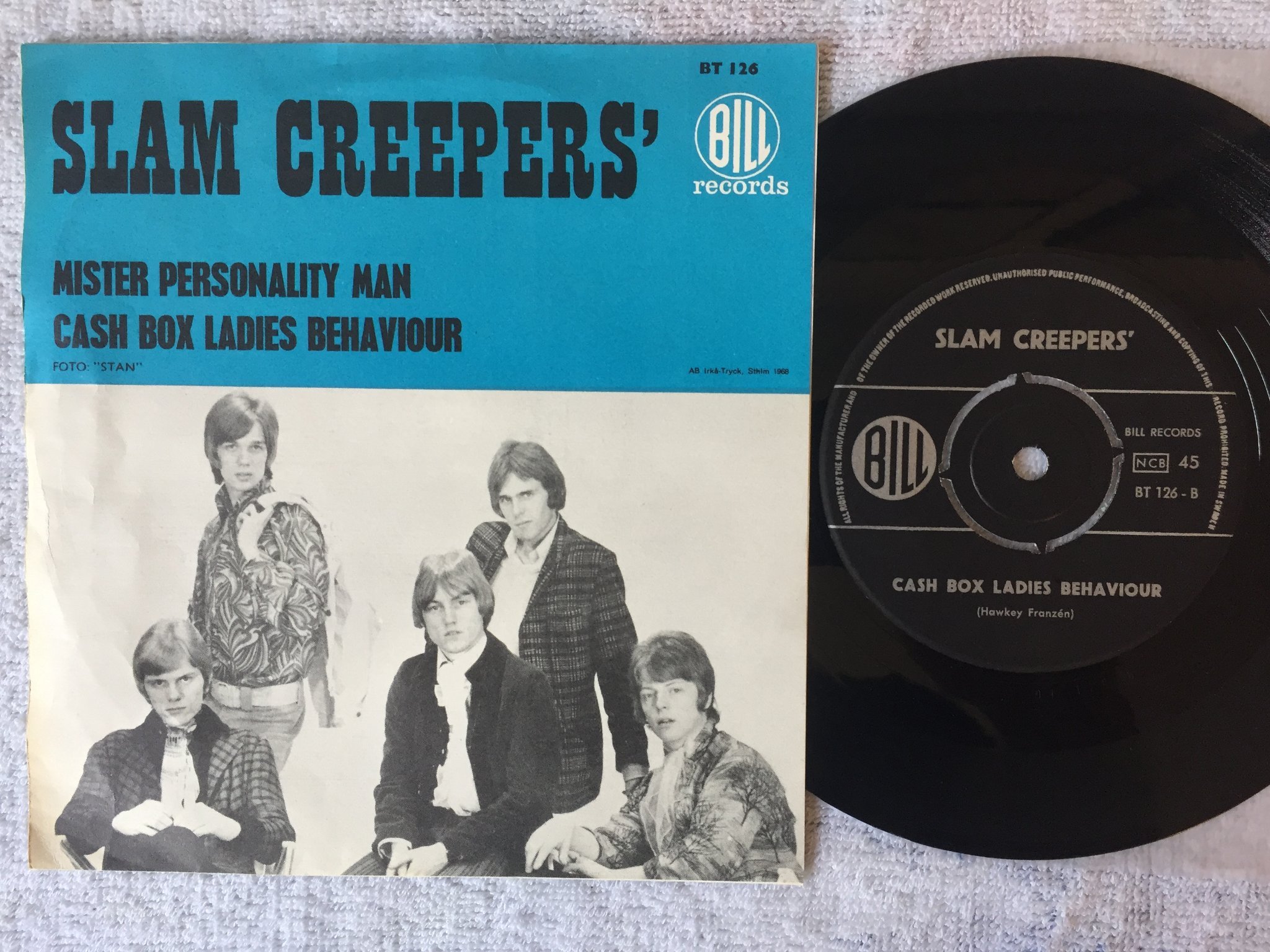 Omslagsbild för skivan SLAM CREEPERS mister personality man 7" BILL BT 126