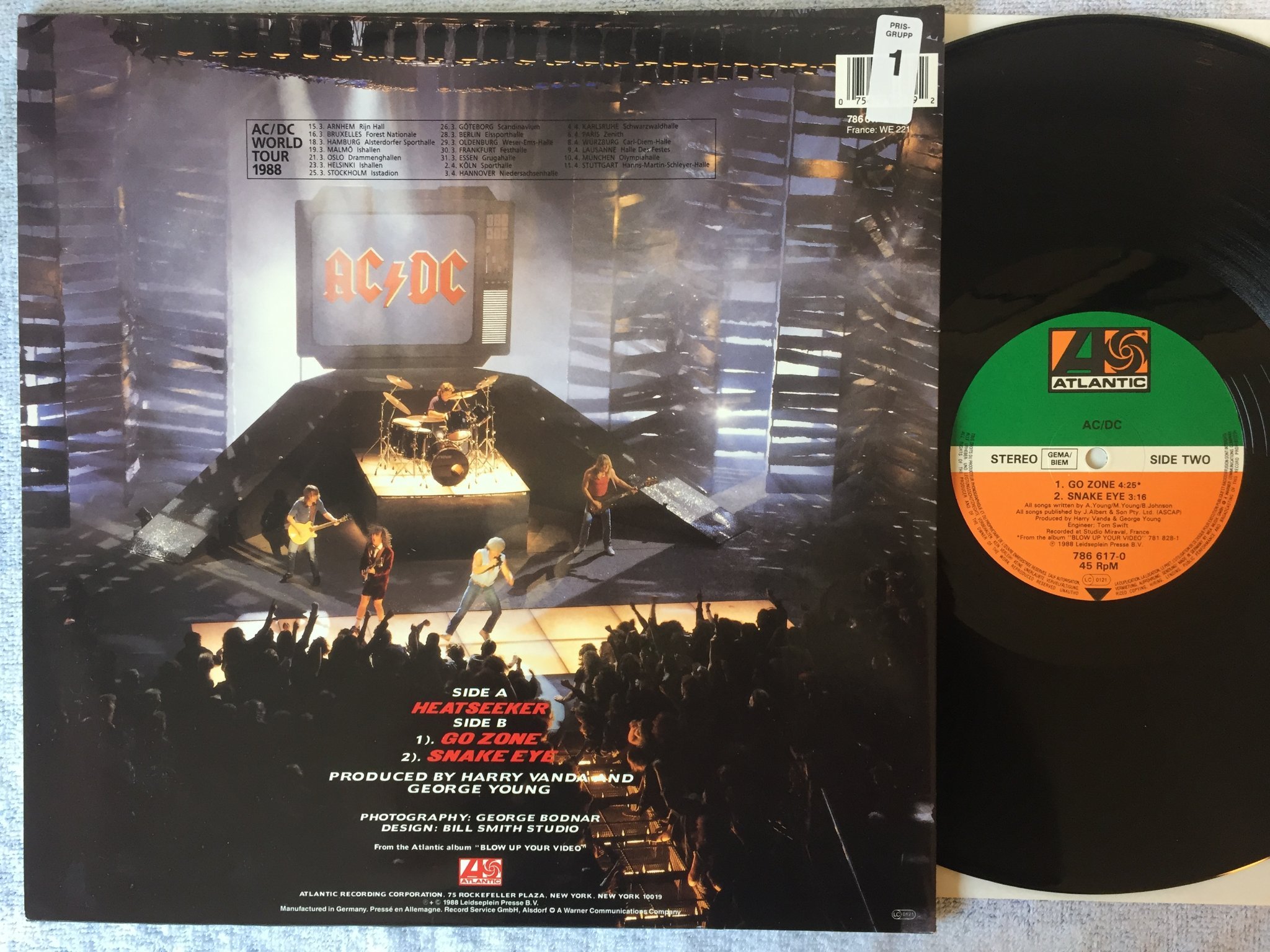 Omslagsbild för skivan AC/DC heatseeker 12"ep -88 Ger  ATLANTIC 786617-0