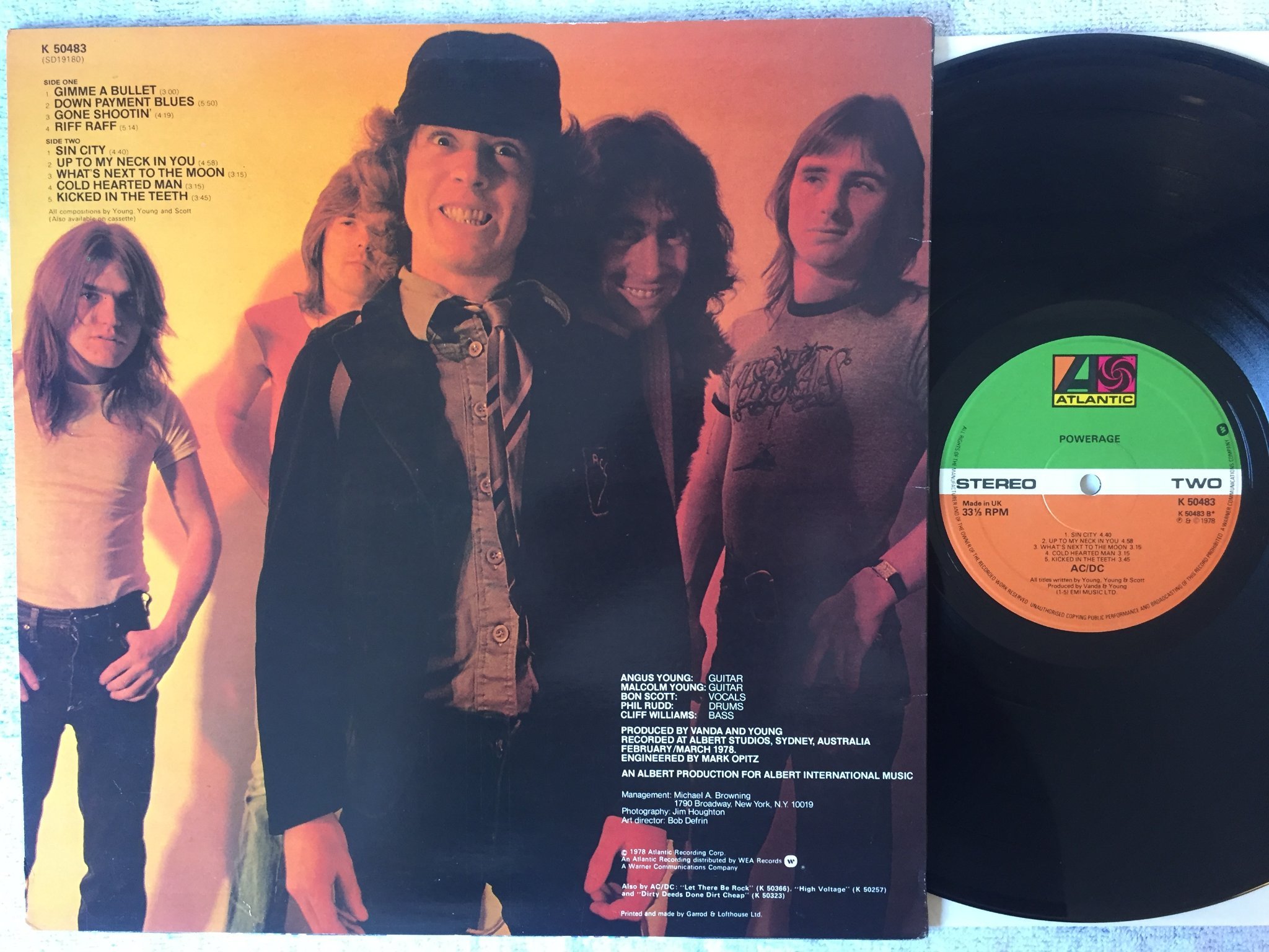 Omslagsbild för skivan AC/DC powerage LP UK ATLANTIC K 50483