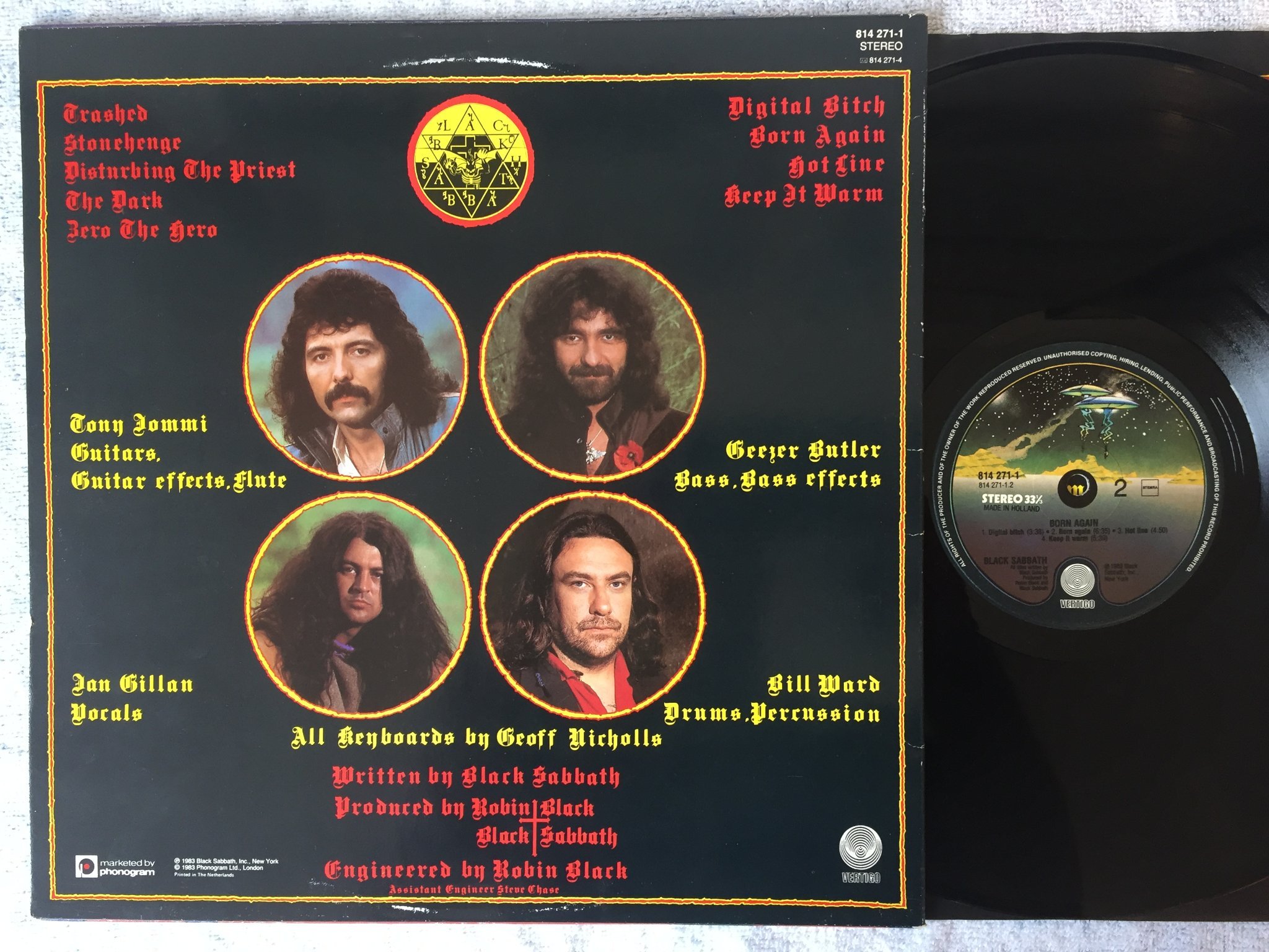 Omslagsbild för skivan BLACK SABBATH born again LP -83 VERTIGO 814 271-1