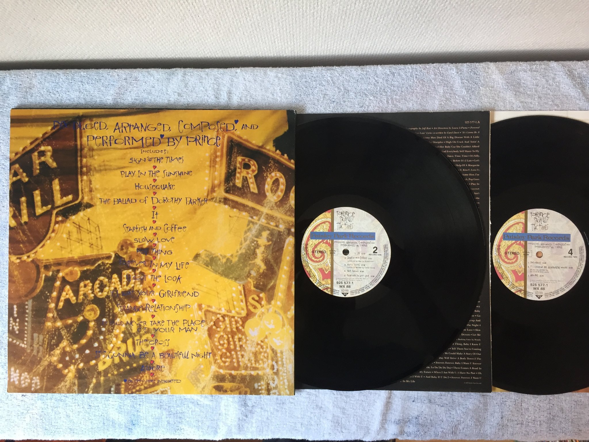 Omslagsbild för skivan PRINCE sign o the times 2xLP Ger -87 paisley park 925 577-1