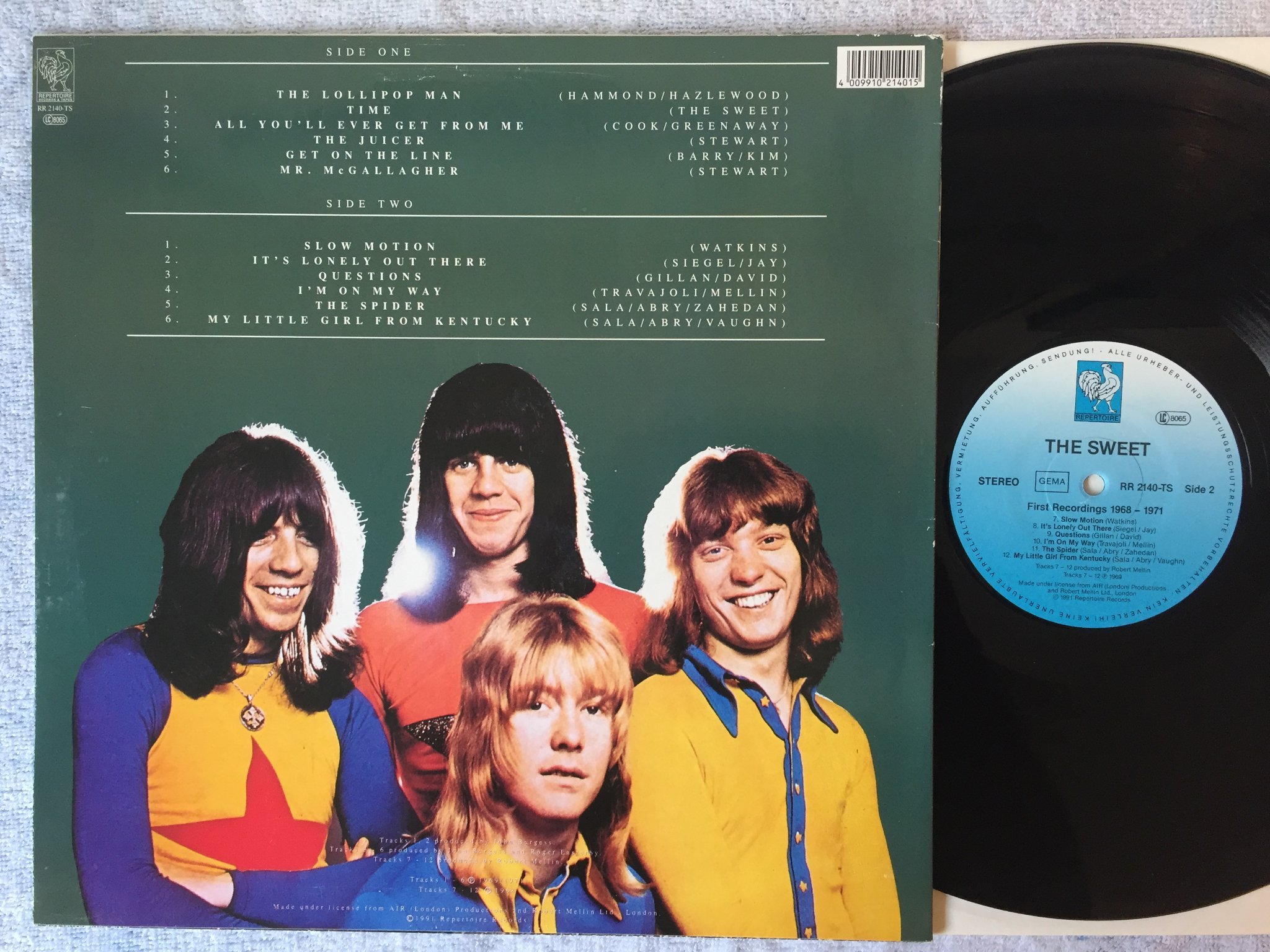 Omslagsbild för skivan THE SWEET first recordings 1968 - 1971 LP -91 REPORTOIRE RR 2140-TS