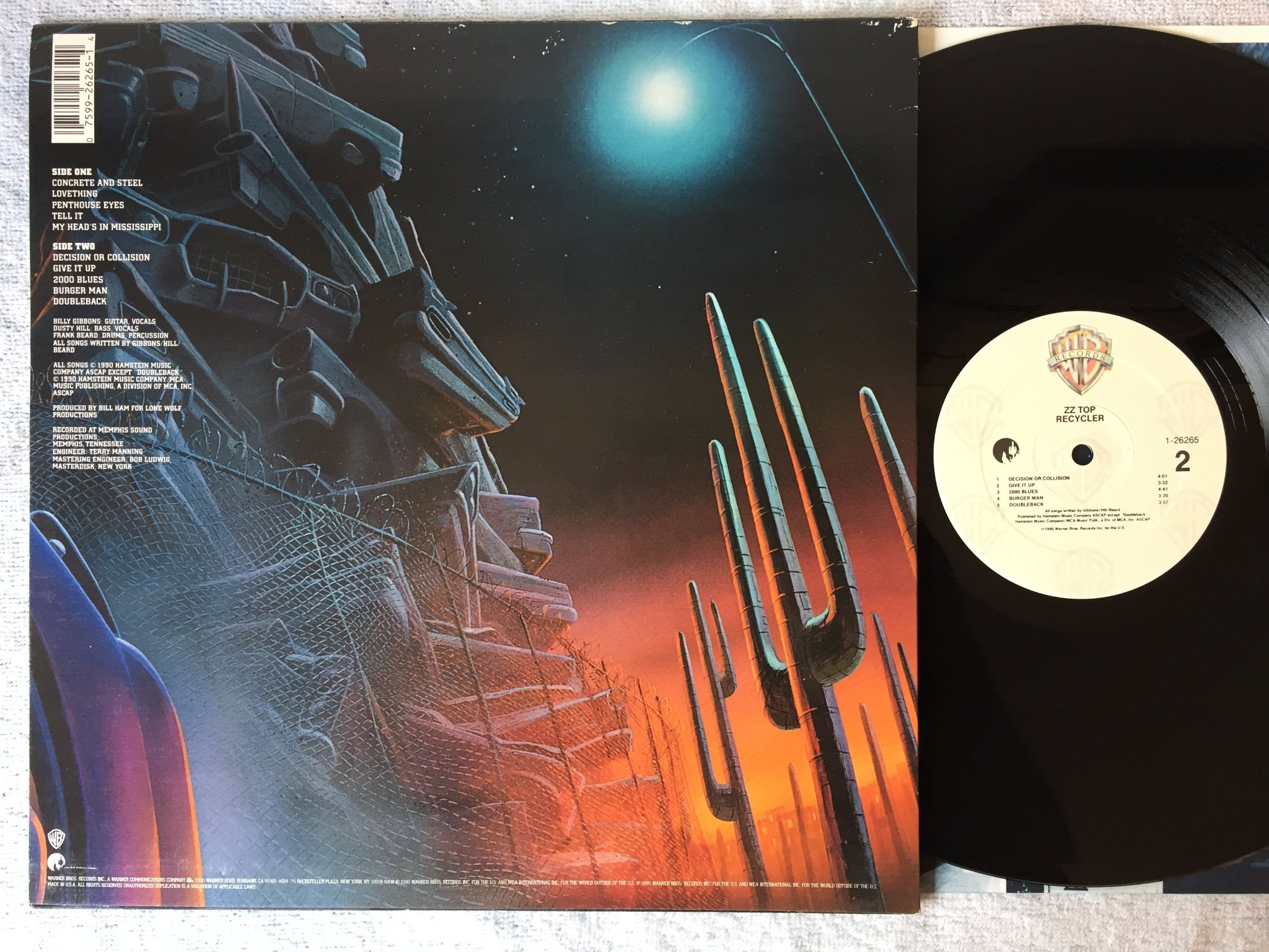 Omslagsbild för skivan ZZ TOP recycler LP -90 US WARNER BROS 1-26265