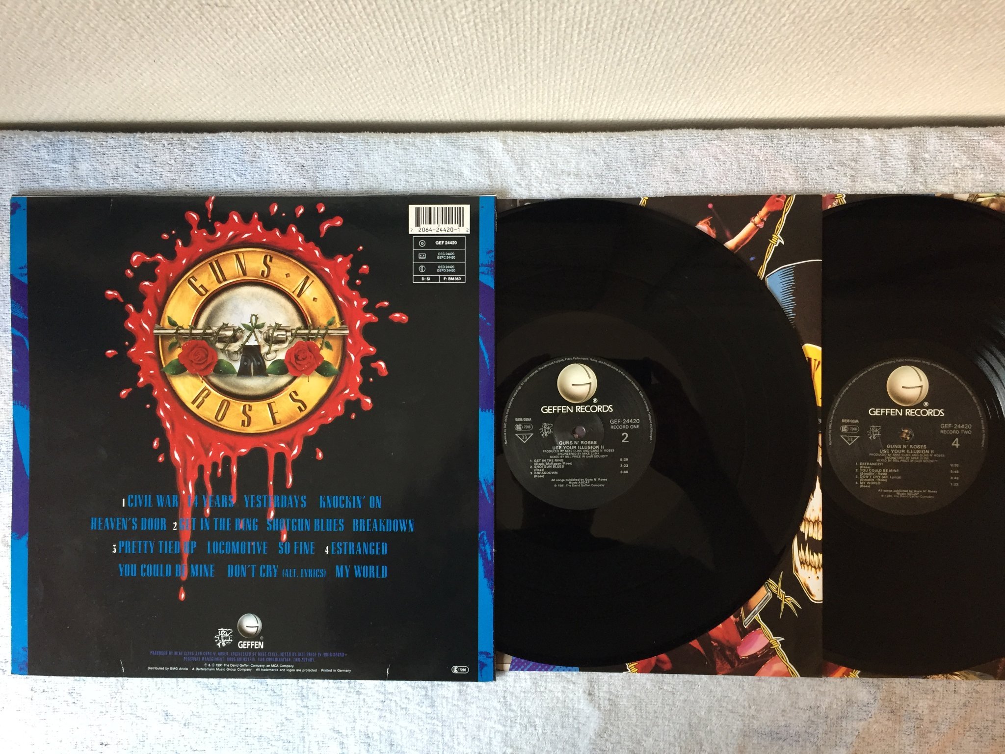 Omslagsbild för skivan GUNS N ROSES use your illusion II 2xLP -LP -91 Ger GEFFEN GEF 24420