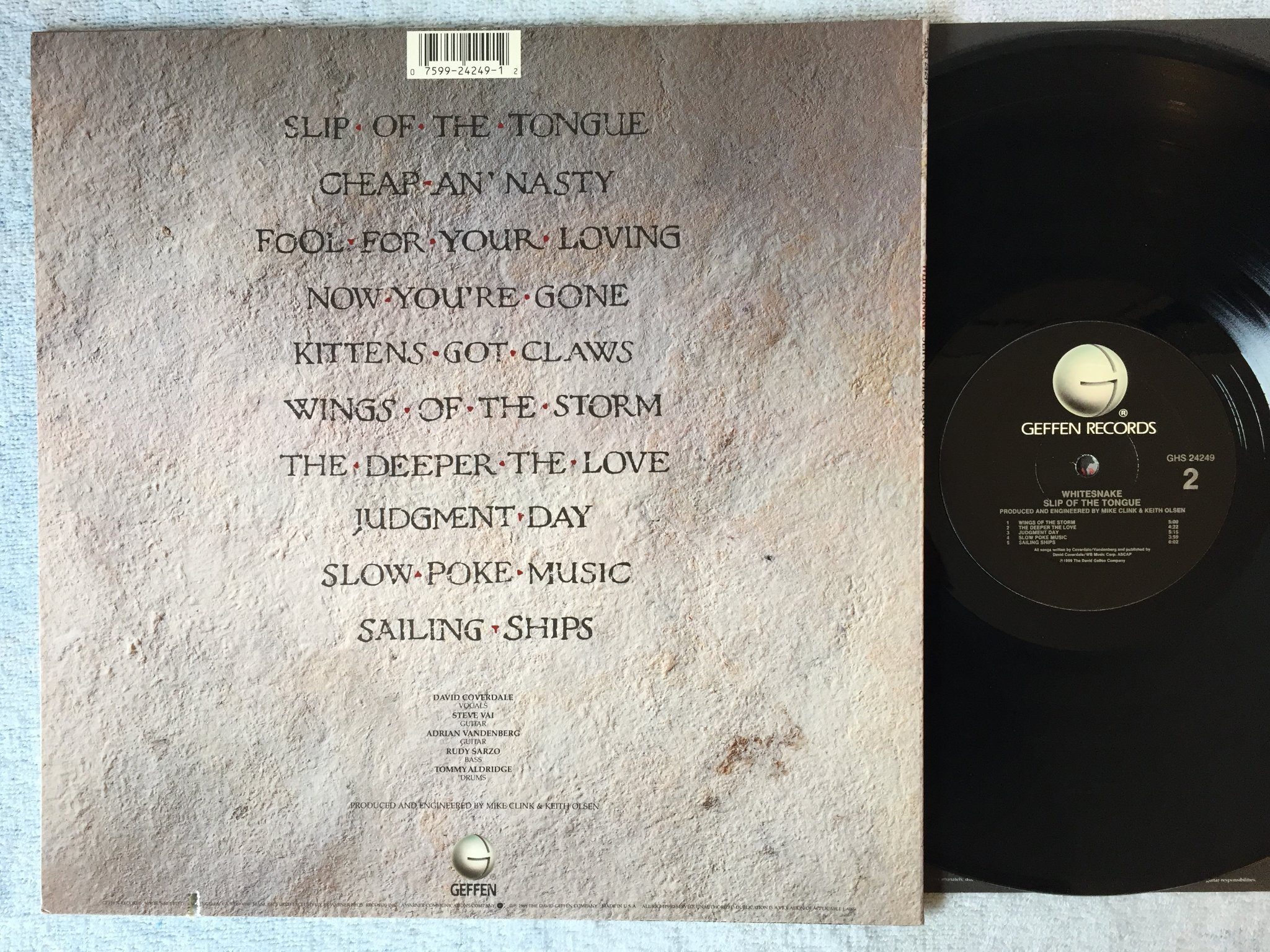 Omslagsbild för skivan WHITESNAKE slip of the tongue LP -89 GEFFEN GHS 24249