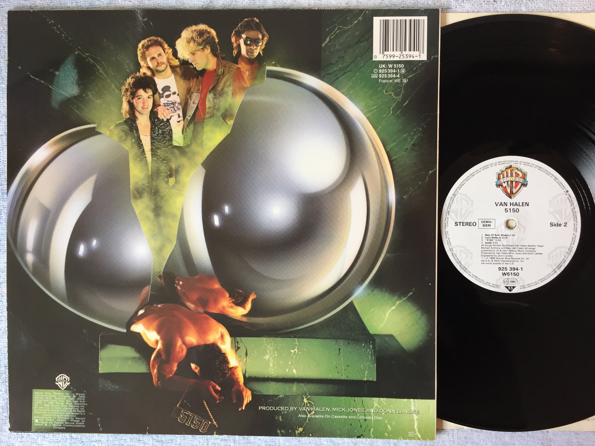 Omslagsbild för skivan VAN HALEN 5150 LP -86 Ger WARNER BROS 925 394-1