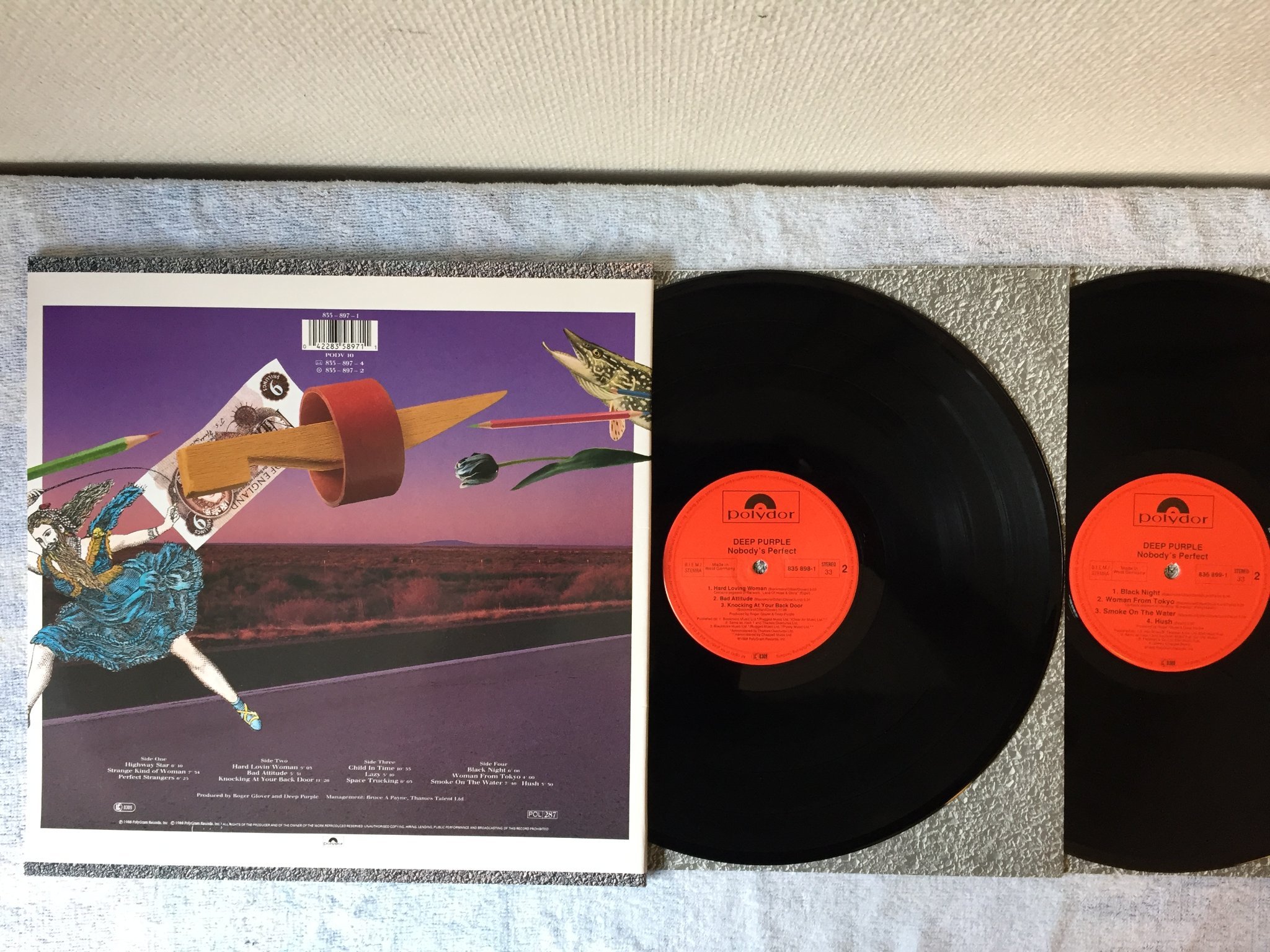 Omslagsbild för skivan DEEP PURPLE nobody's perfect 2xLP Ger POLYDOR 835 899-1