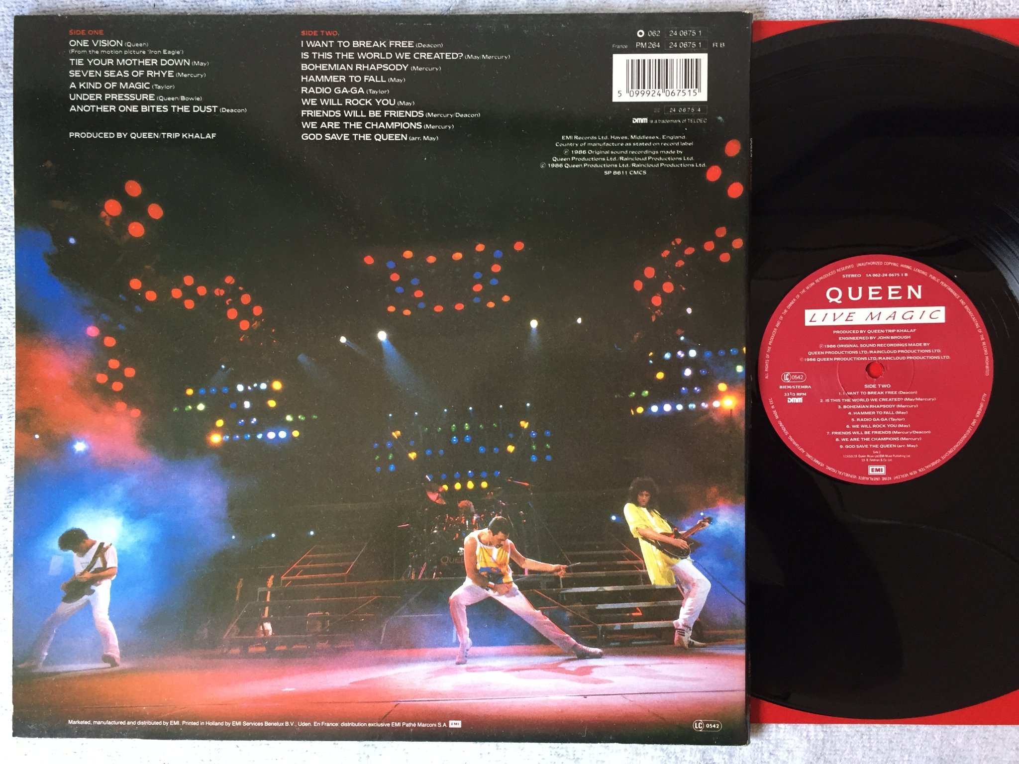 Omslagsbild för skivan QUEEN a kind of magic LP Ger EMI 1A 062-2405311