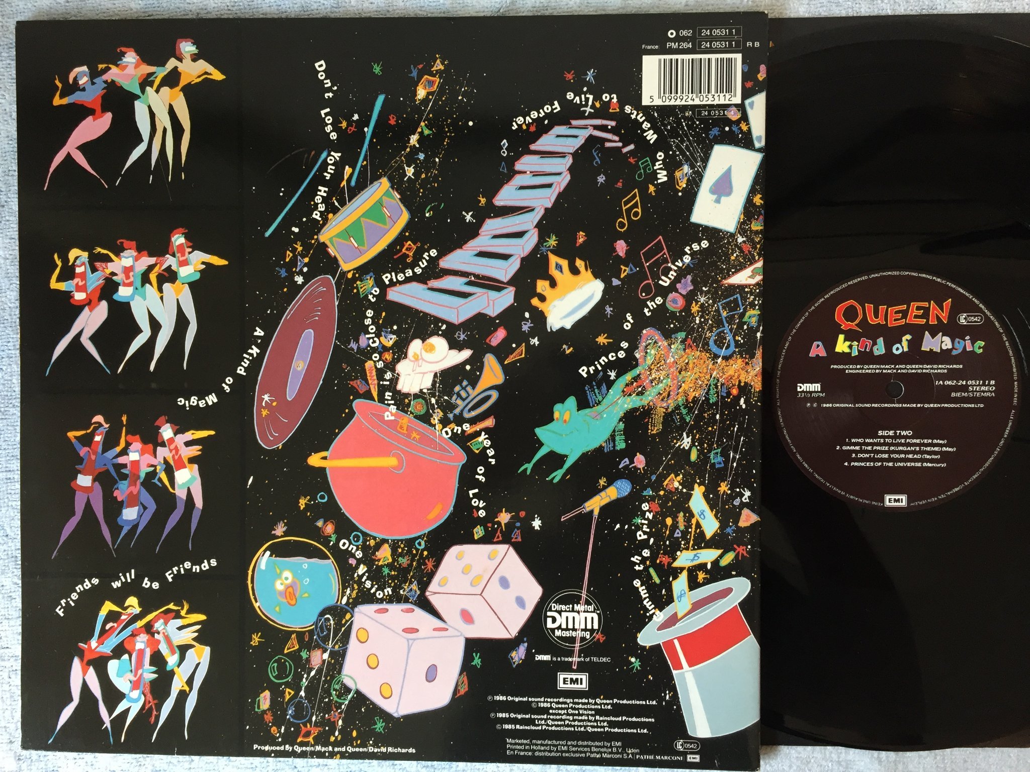 Omslagsbild för skivan QUEEN live magic LP -86 Ger EMI 062 2406751