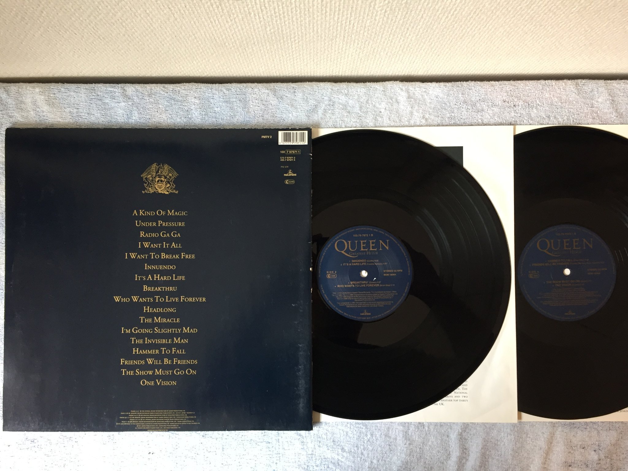 Omslagsbild för skivan QUEEN greatest hits II 2xLP Ger PARLOPHONE 168-79 79731