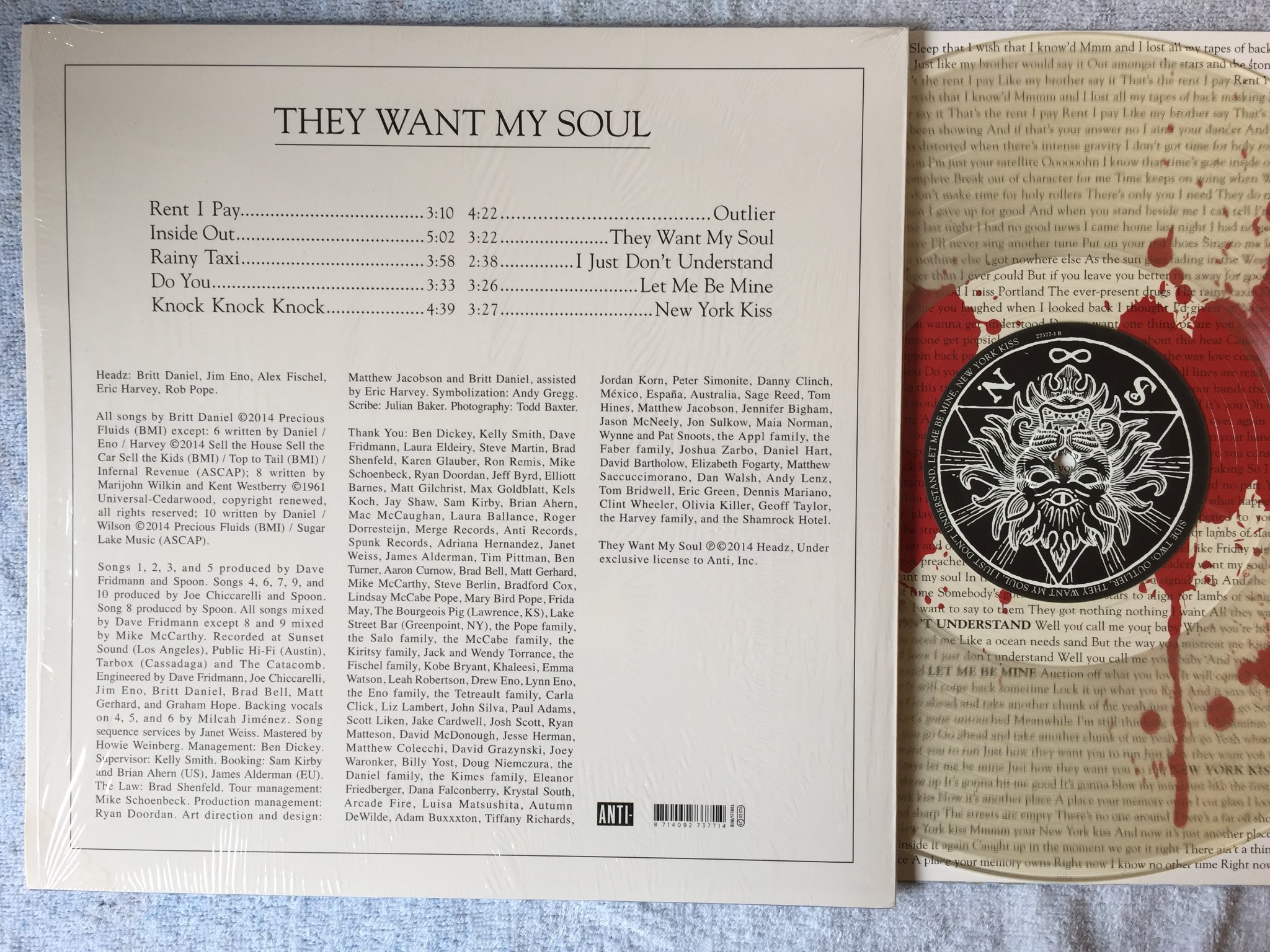 Omslagsbild för skivan SPOON they want my soul LP 2014 ANTI 73771 clear vinyl / no cd