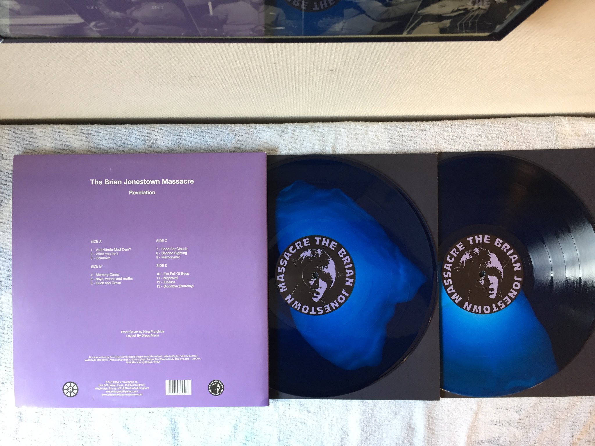 Omslagsbild för skivan THE BRIAN JONESTOWN MASSACRE revelation 2xLP 2014 AUK030LP blue vinyl psych