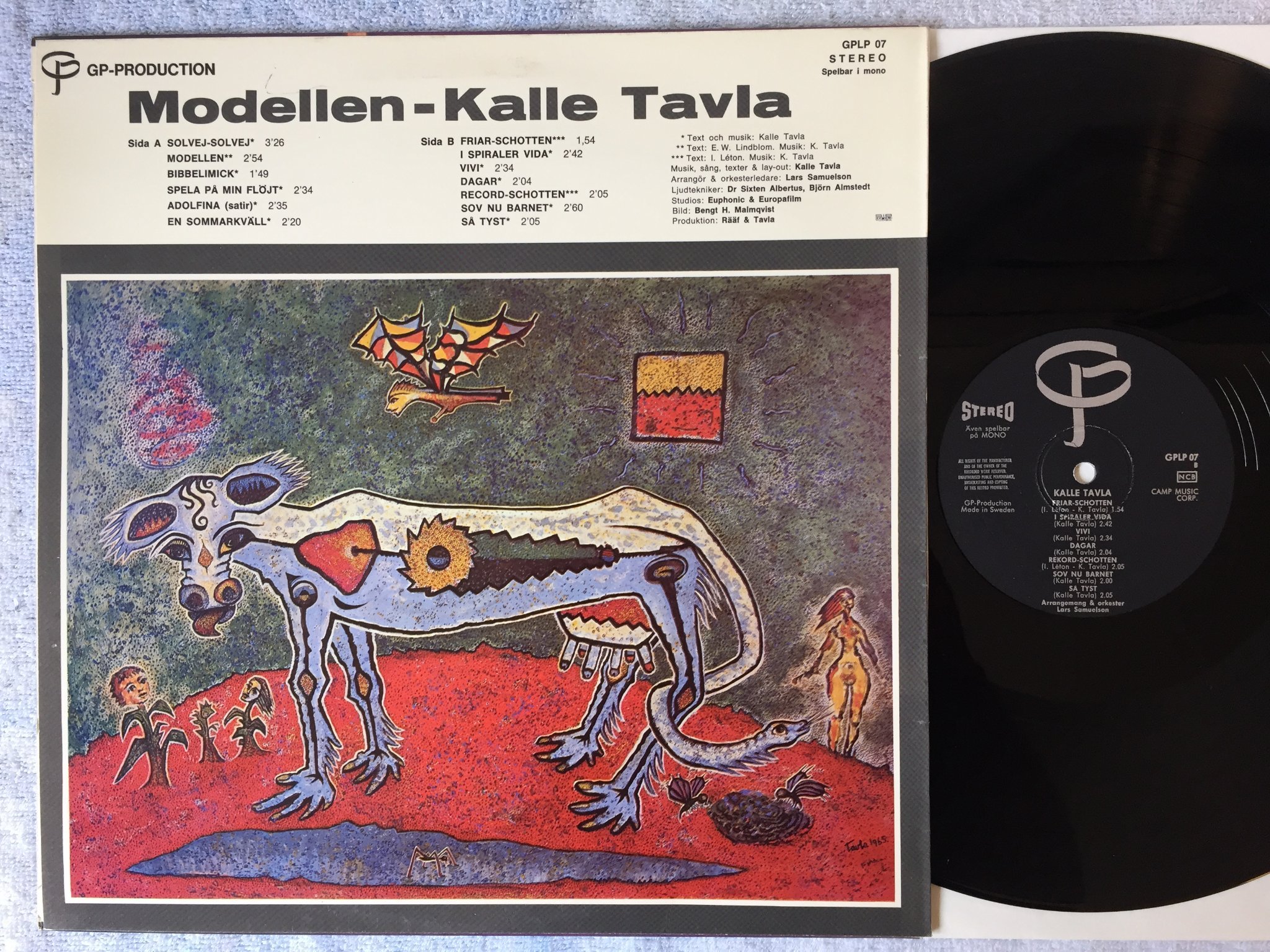 Omslagsbild för skivan KALLE TAVLA modellen LP GP-Production GPLP 07 rare
