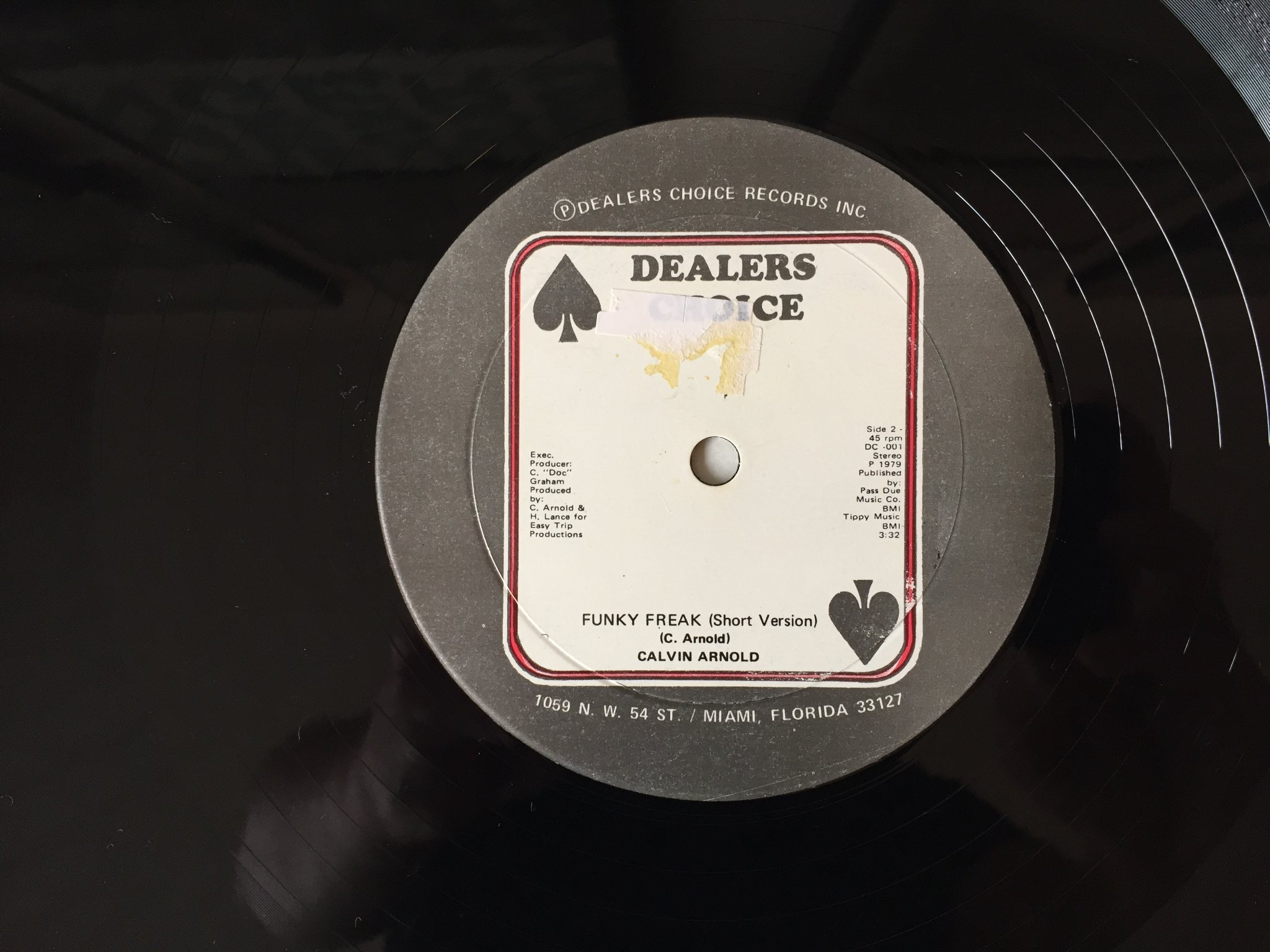 Omslagsbild för skivan CALVIN ARNOLD funky freak 12"single DEALERS CHOICE DC 001 rare!