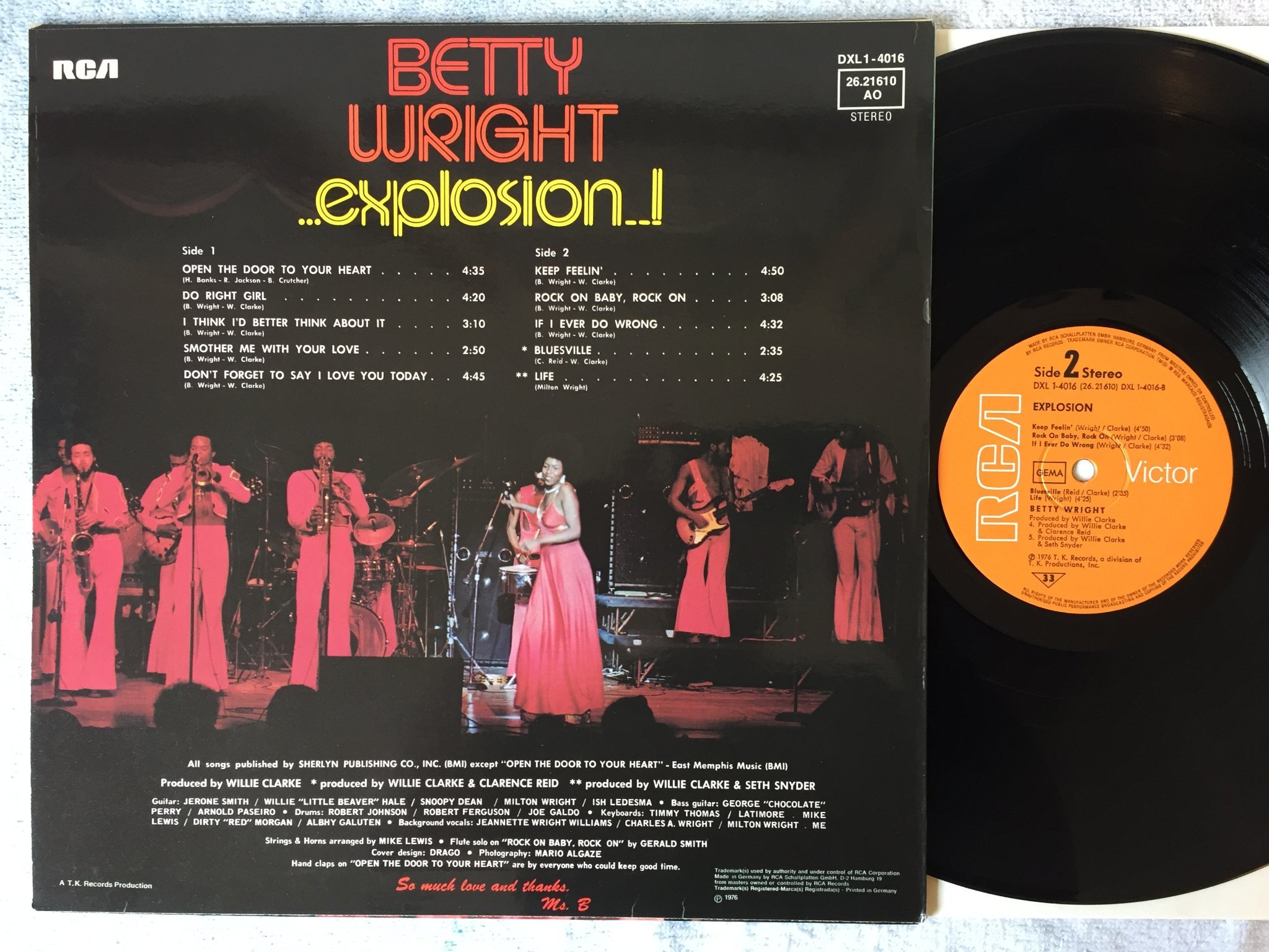 Omslagsbild för skivan BETTY WRIGHT explosion LP -76 Ger RCA DXL 1-4016