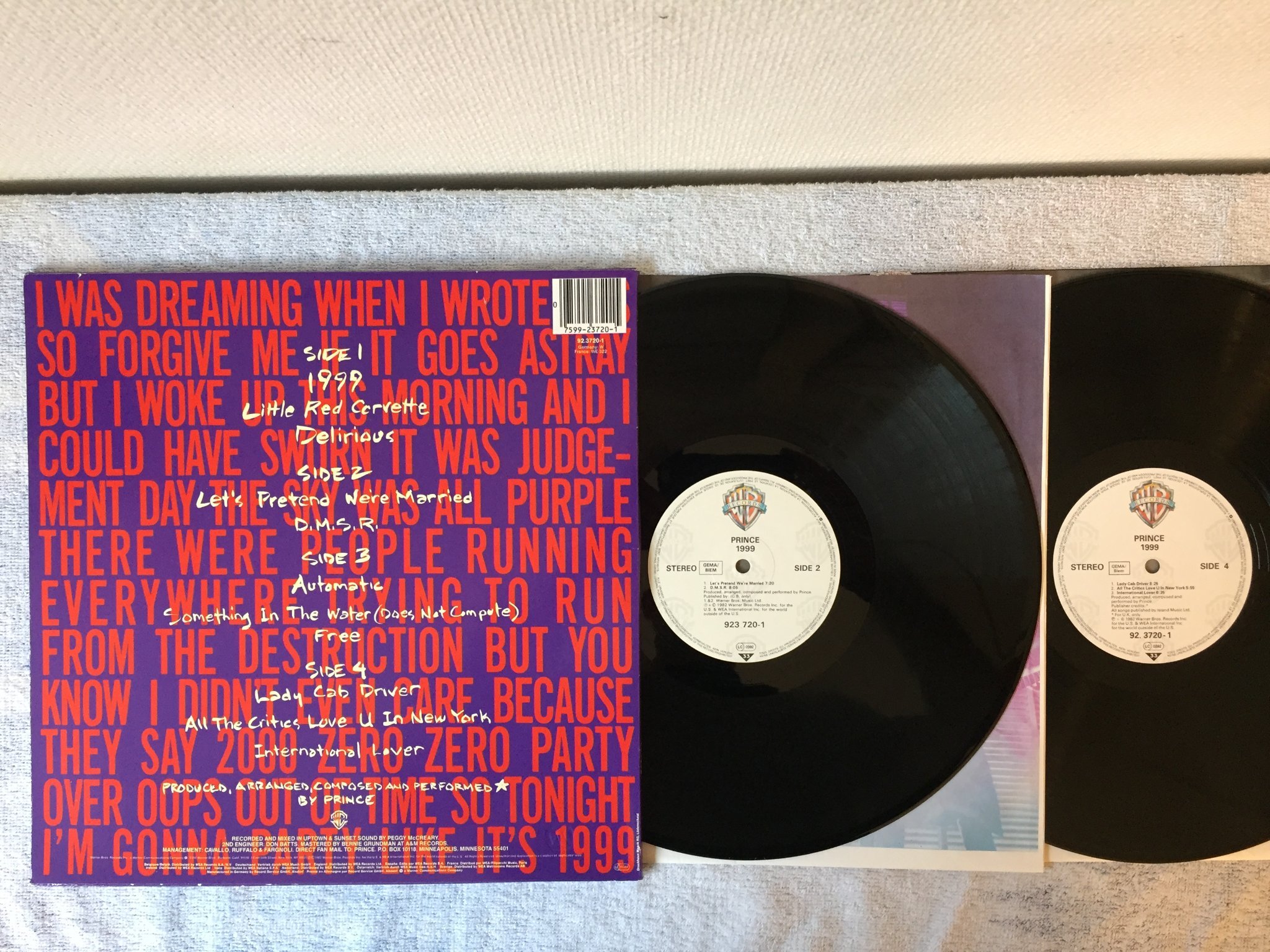 Omslagsbild för skivan PRINCE 1999 2xLP -82 Ger WARNER BROS 923720-1