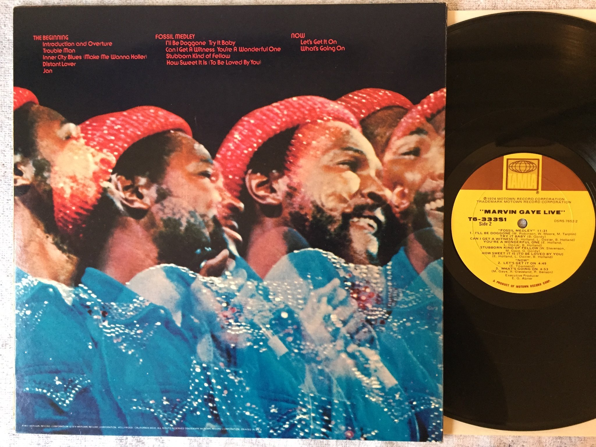 Omslagsbild för skivan MARVIN GAYE live LP -74 US TAMLA T6-333S1 