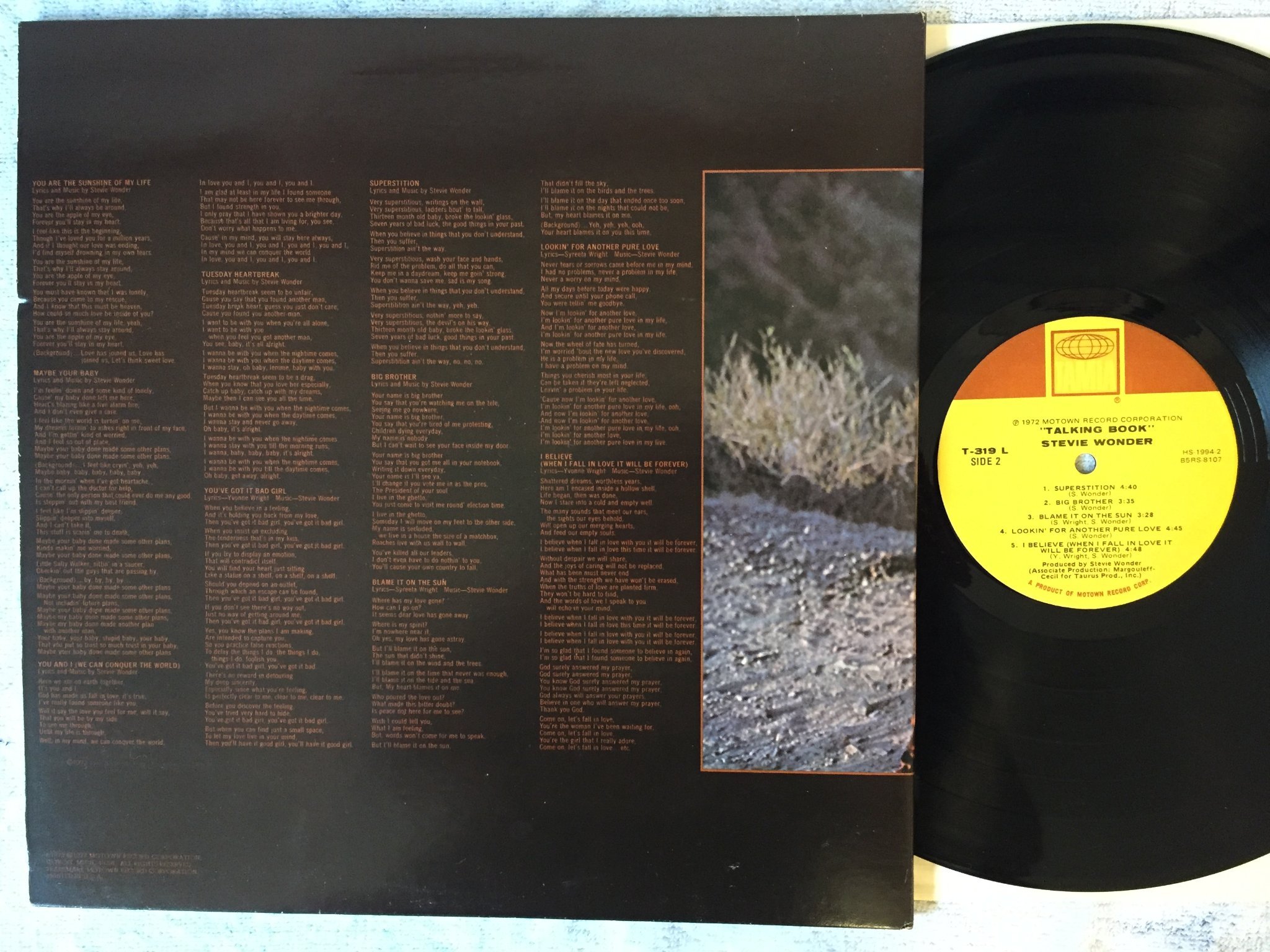 Omslagsbild för skivan STEVIE WONDER talking book LP -72 US TAMLA T-319 L