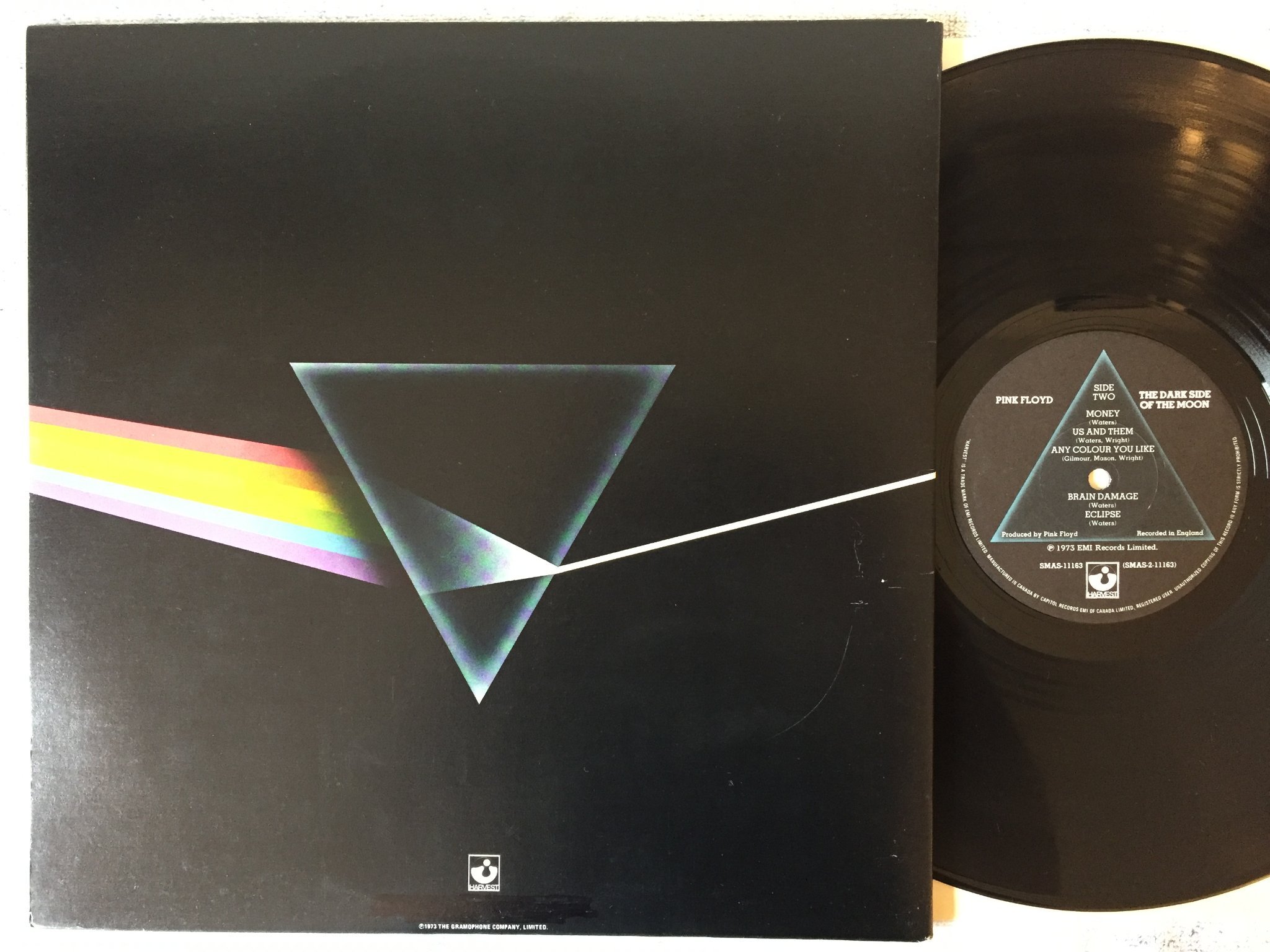 Omslagsbild för skivan PINK FLOYD the dark side of the moon LP Can HARVEST SMAS 11163
