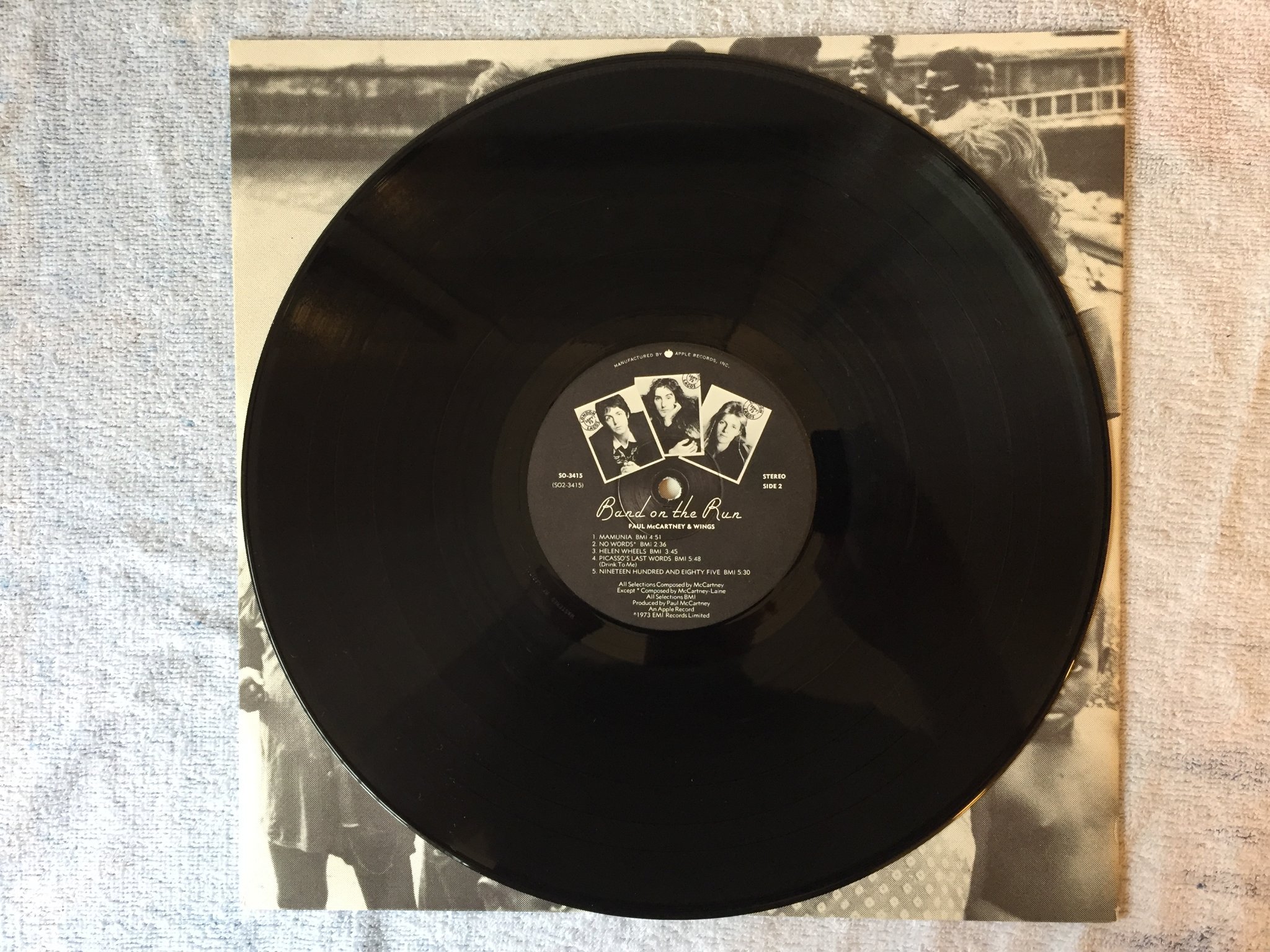 Omslagsbild för skivan PAUL McCARTNEY & WINGS band on the run LP APPLE SO 3415