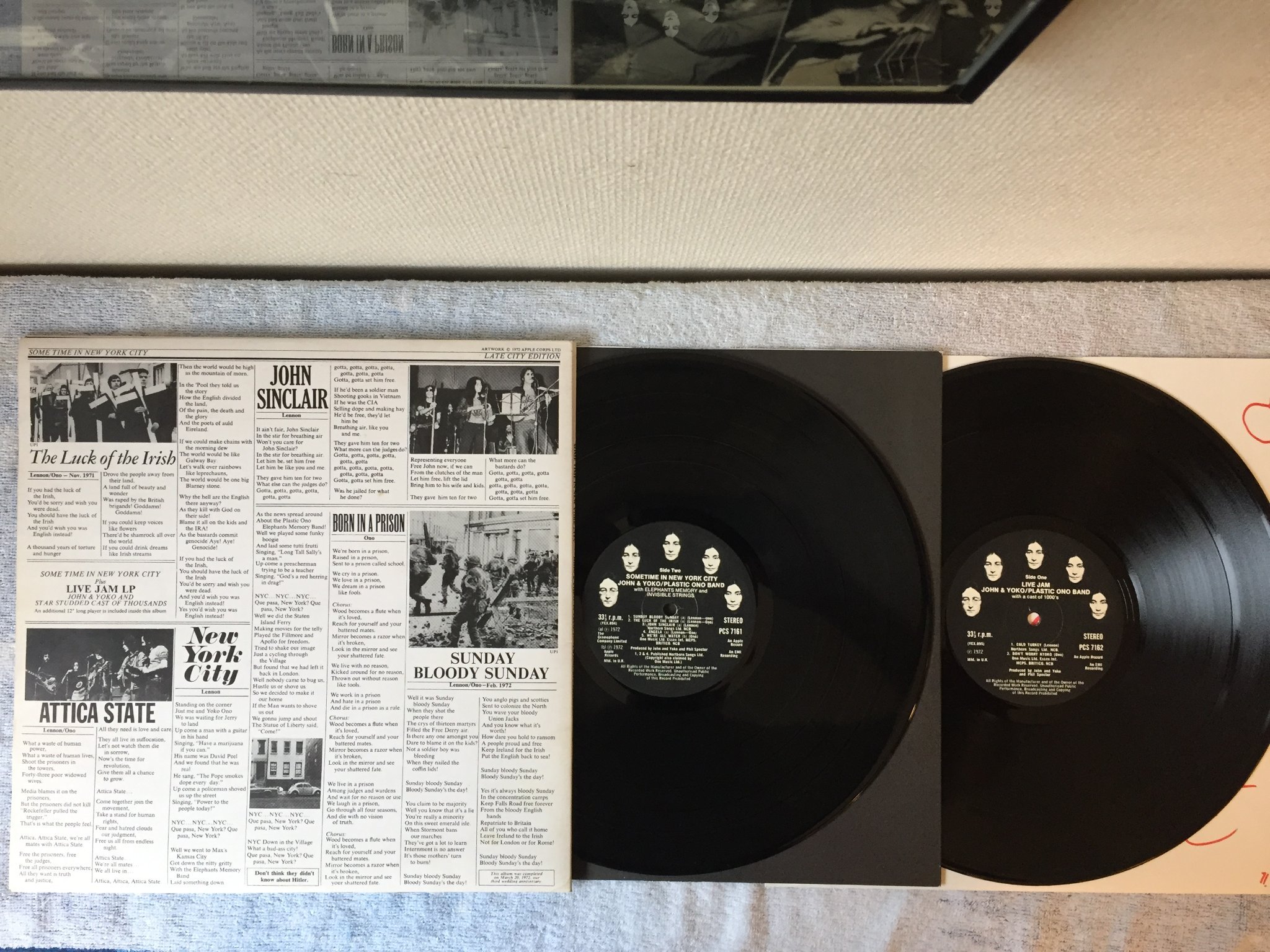Omslagsbild för skivan JOHN & YOKO / PLASTIC ONO BAND live jam 2xLP -72 EMI PCS 7162