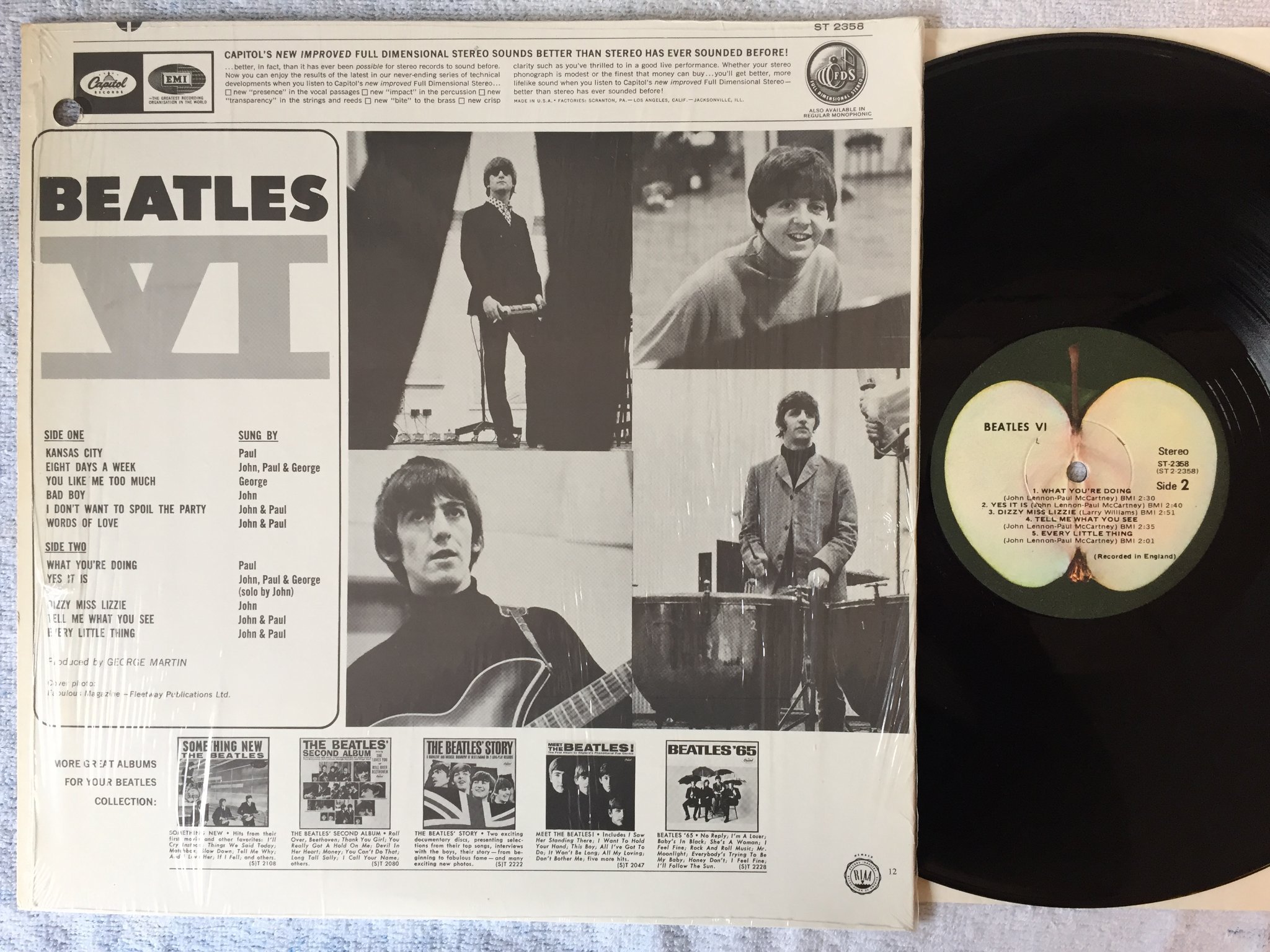 Omslagsbild för skivan THE BEATLES - VI LP APPLE ST-2358