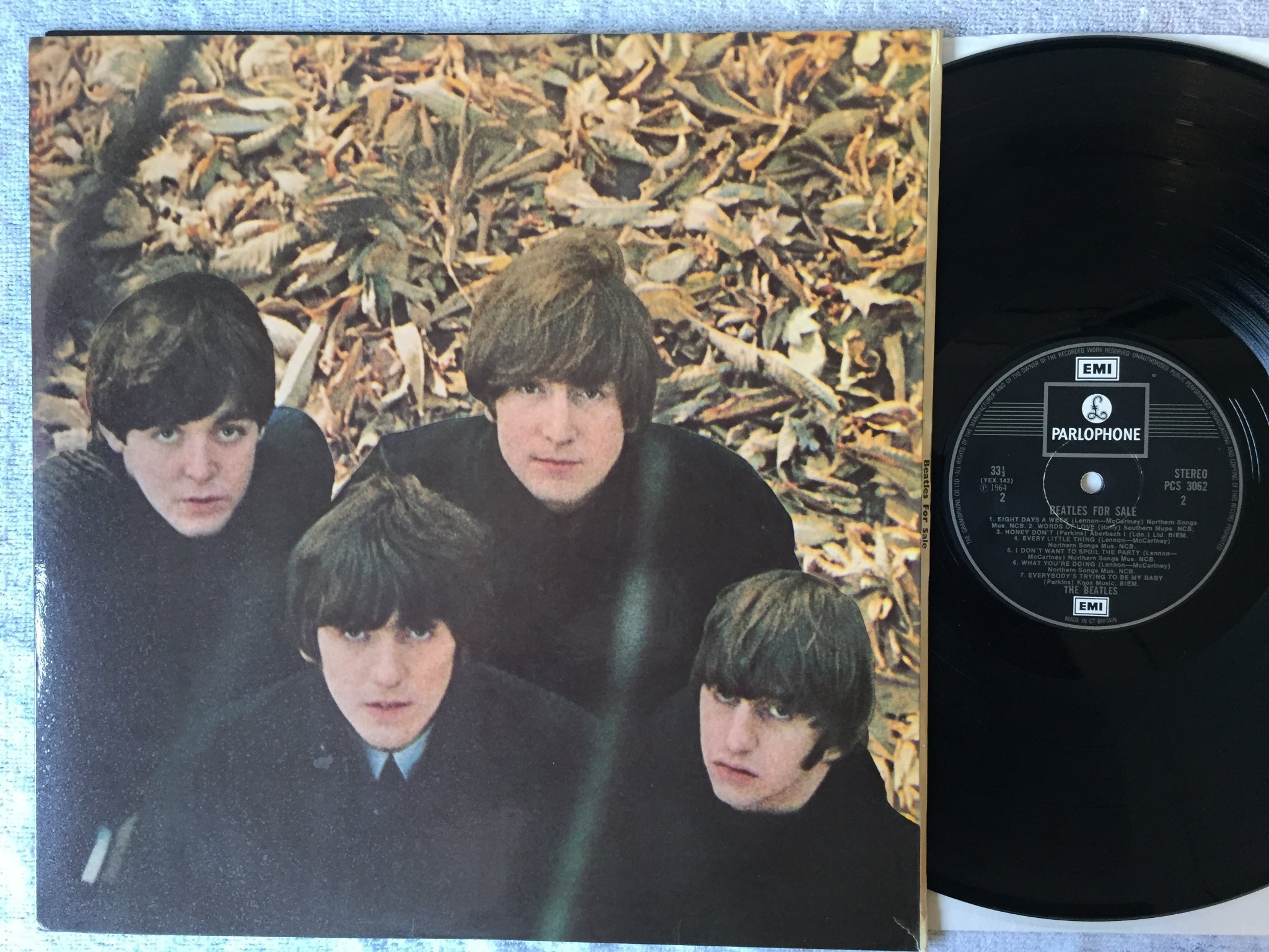 Omslagsbild för skivan THE BEATLES for sale LP  UK EMI / PARLOPHONE PCS 3062