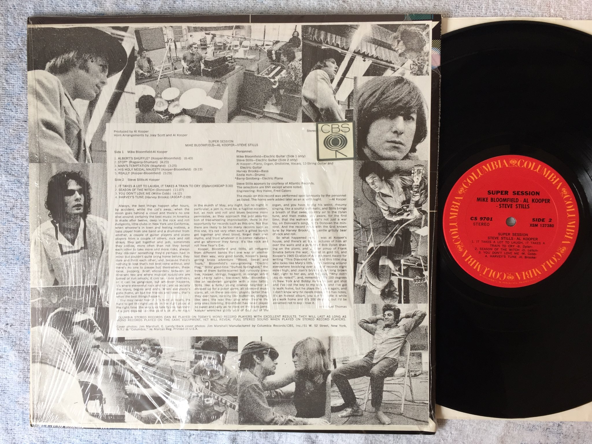 Omslagsbild för skivan BLOOMFIELD - KOOPER - STILLS super session LP US COLUMBIA CS 9701