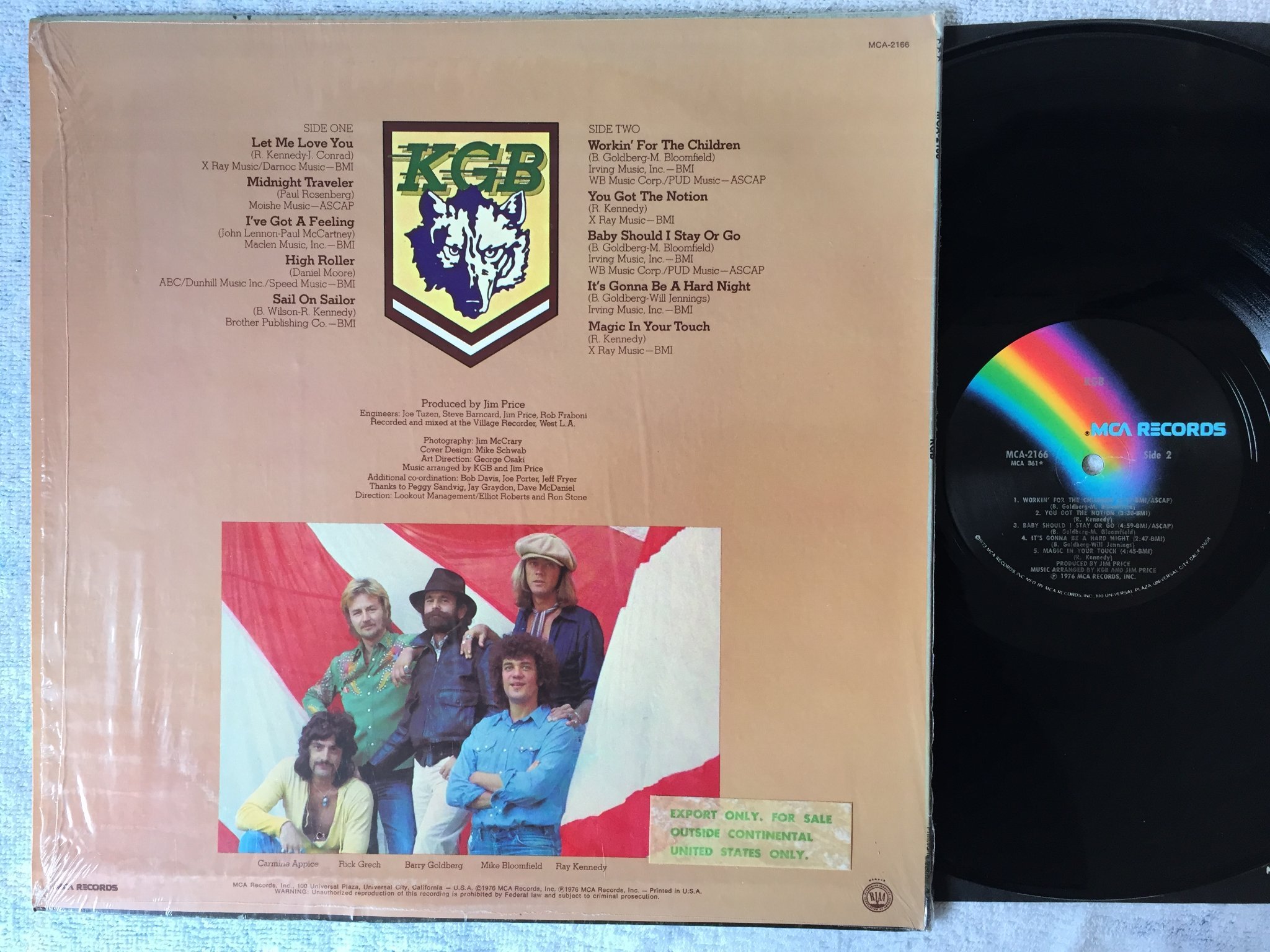 Omslagsbild för skivan KGB s/t LP -76 US MCA 2166