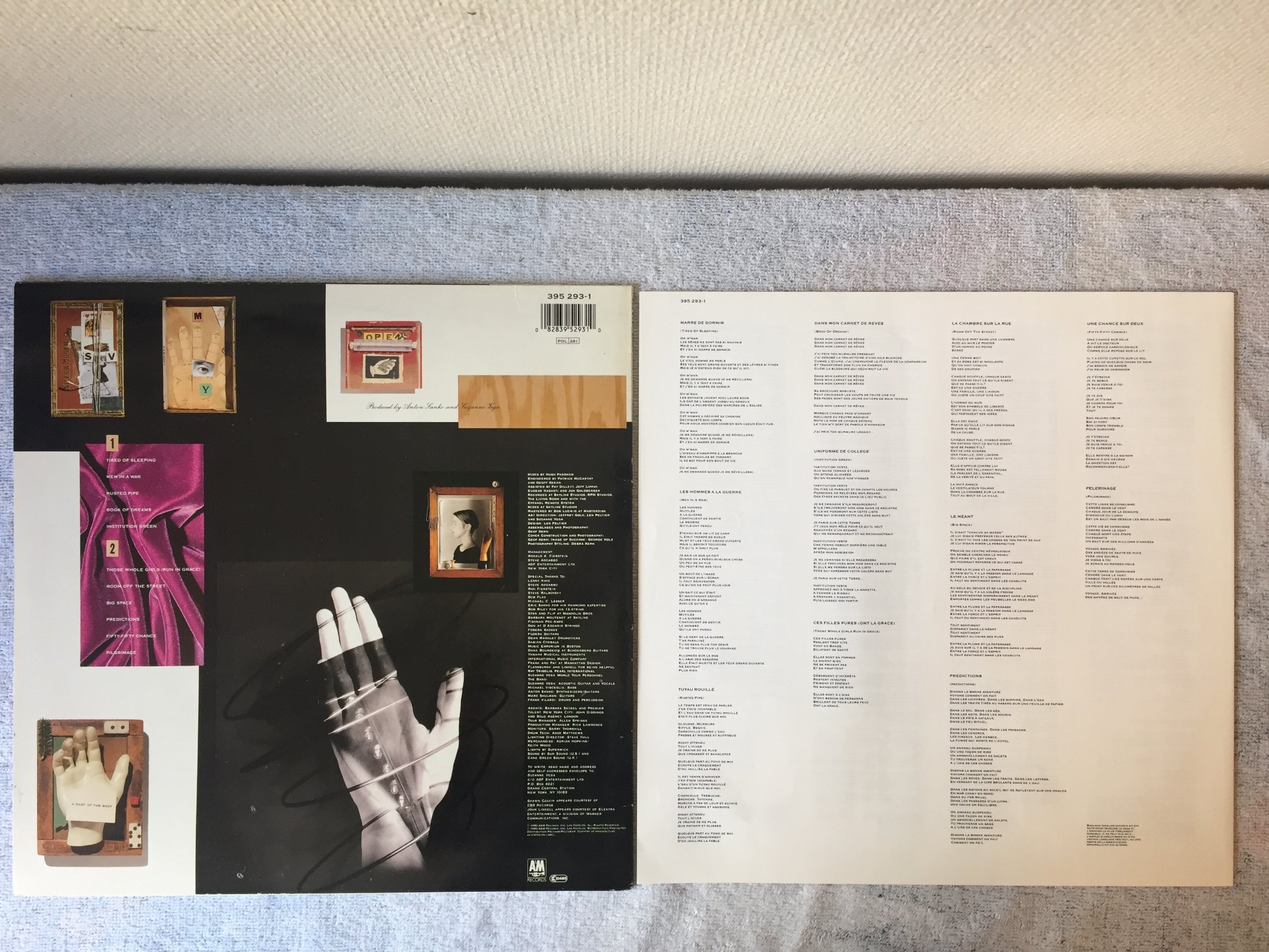 Omslagsbild för skivan SUZANNE VEGA days of open hand LP -90 A&M 395 293-1
