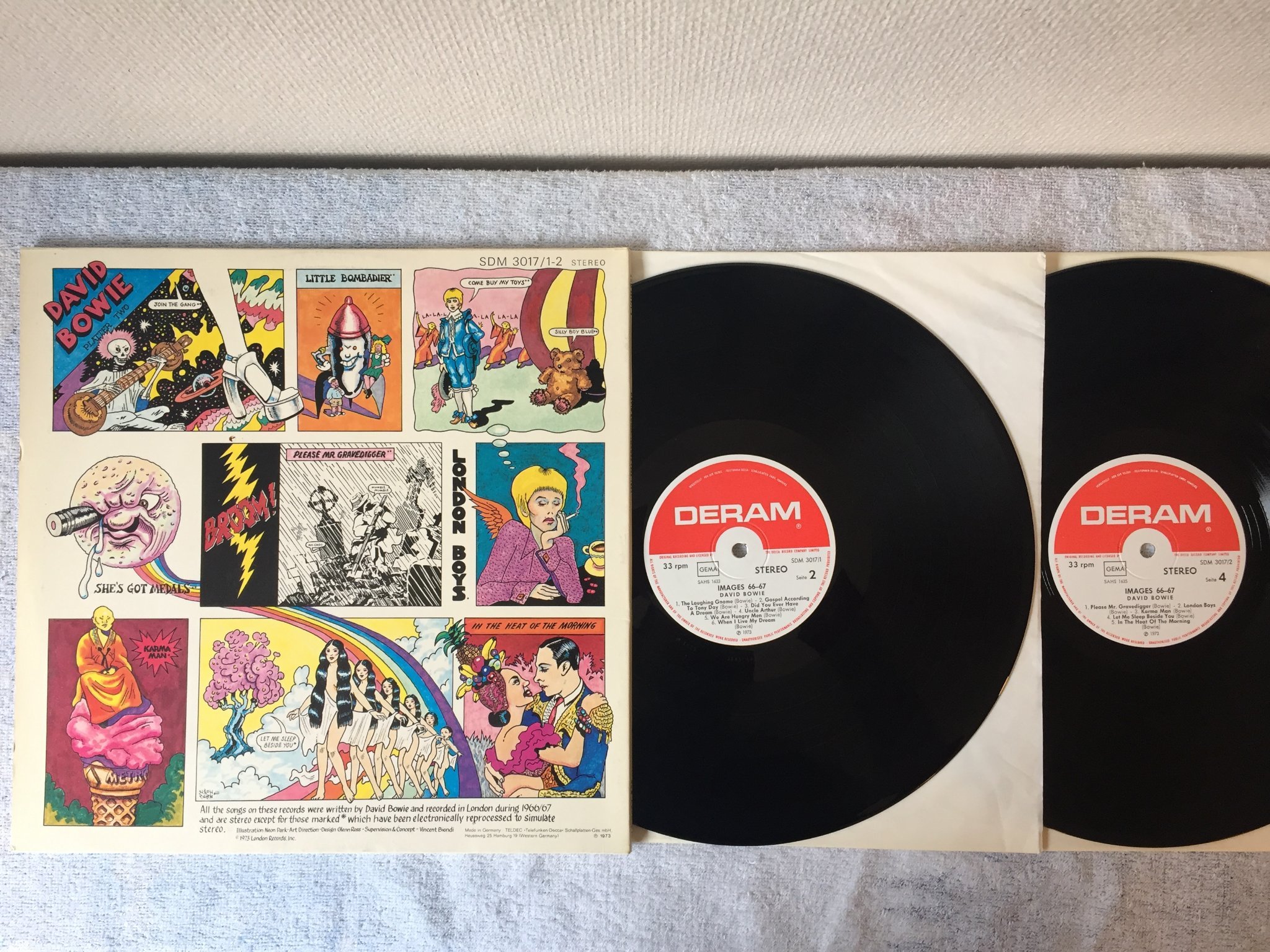 Omslagsbild för skivan DAVID BOWIE images 66-67 2xLP -73 DERAM SDM 3017/2