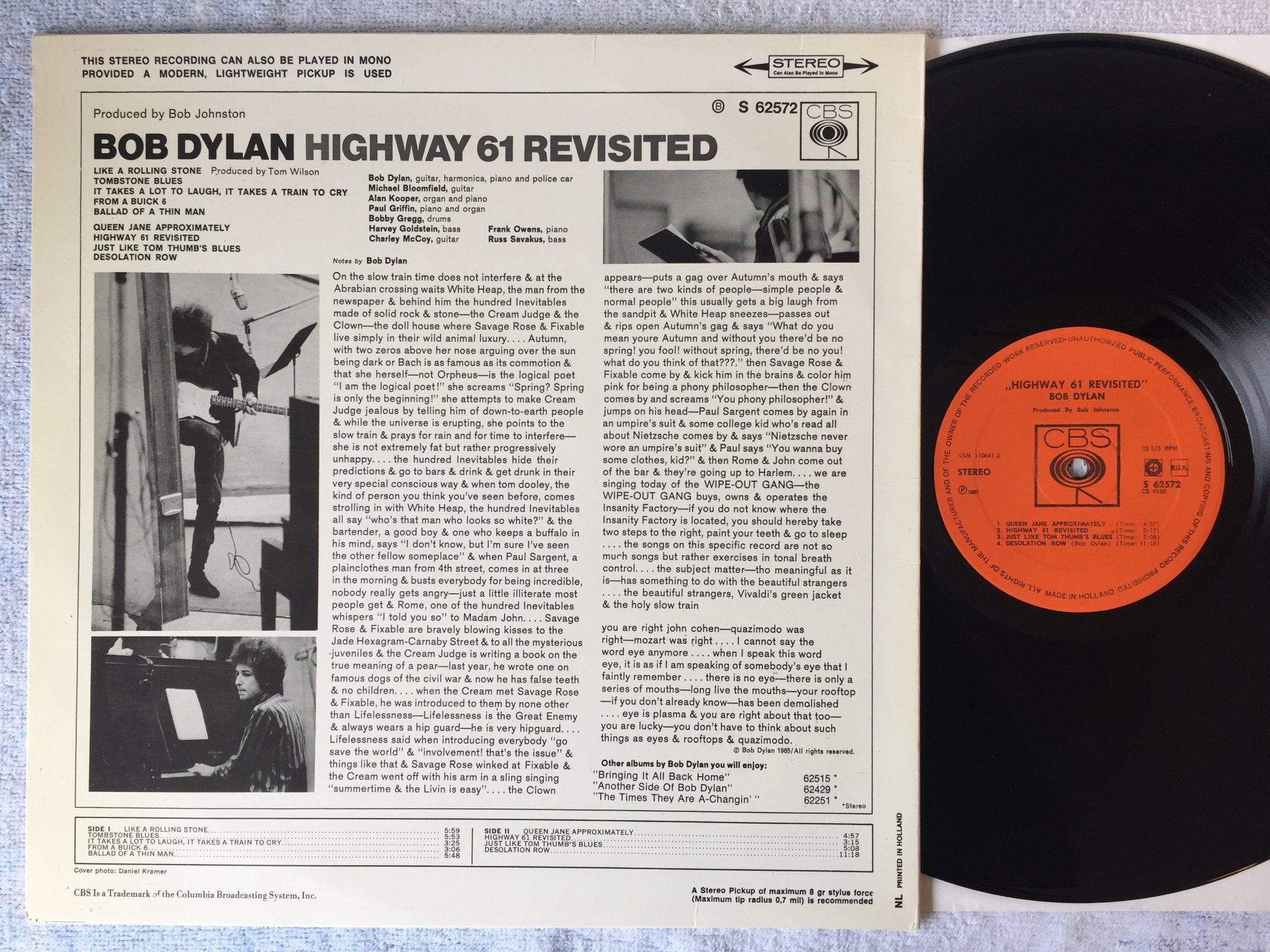 Omslagsbild för skivan BOB DYLAN highway '61 revisited LP Hol CBS s 62572