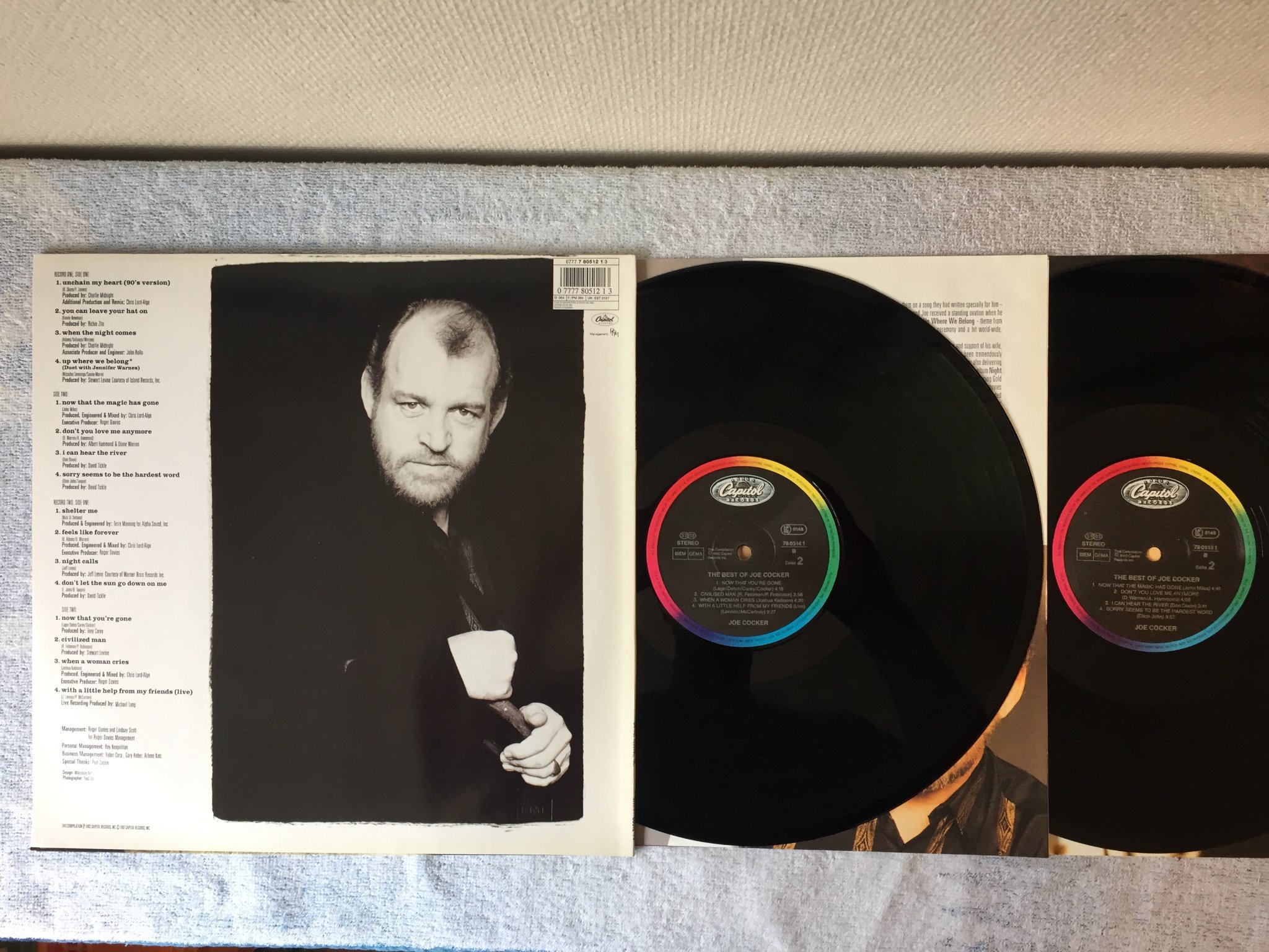 Omslagsbild för skivan JOE COCKER the best of 2xLP -92 Ger CAPITOL 780514 1