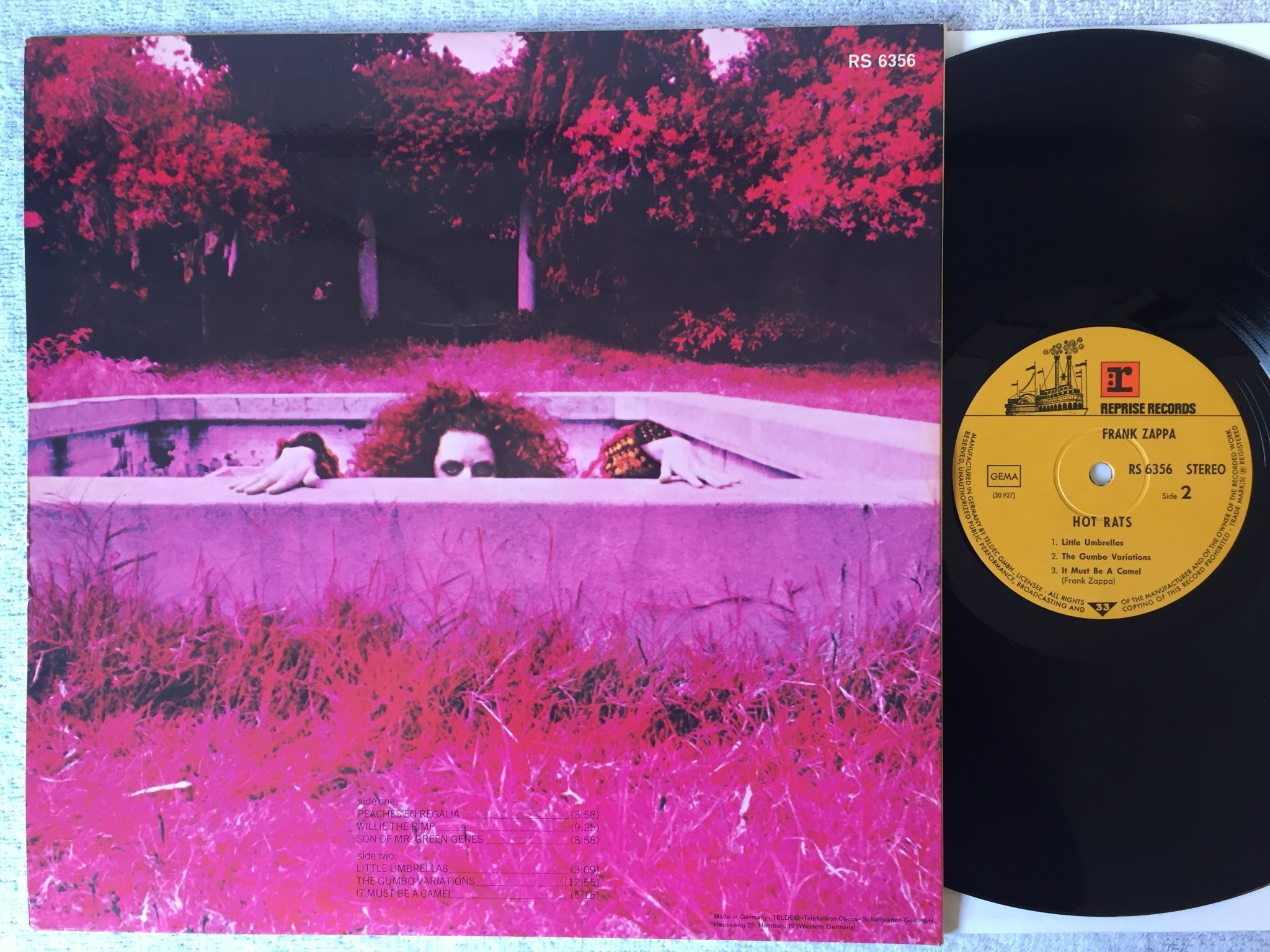 Omslagsbild för skivan FRANK ZAPPA hot rats LP Ger REPRISE RS 6356