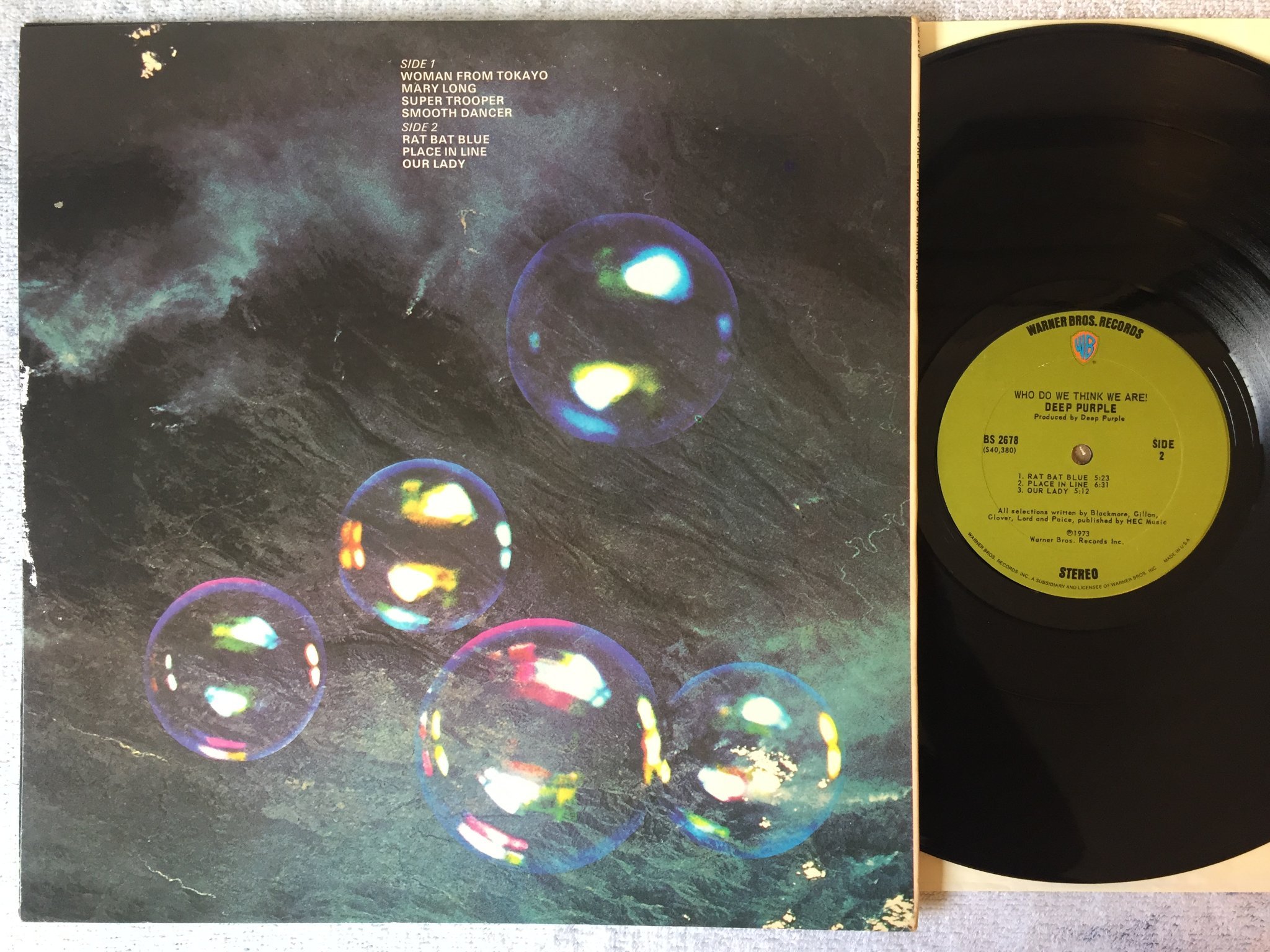 Omslagsbild för skivan DEEP PURPLE who do we think we are LP -73 US WARNER BROS BS 2678