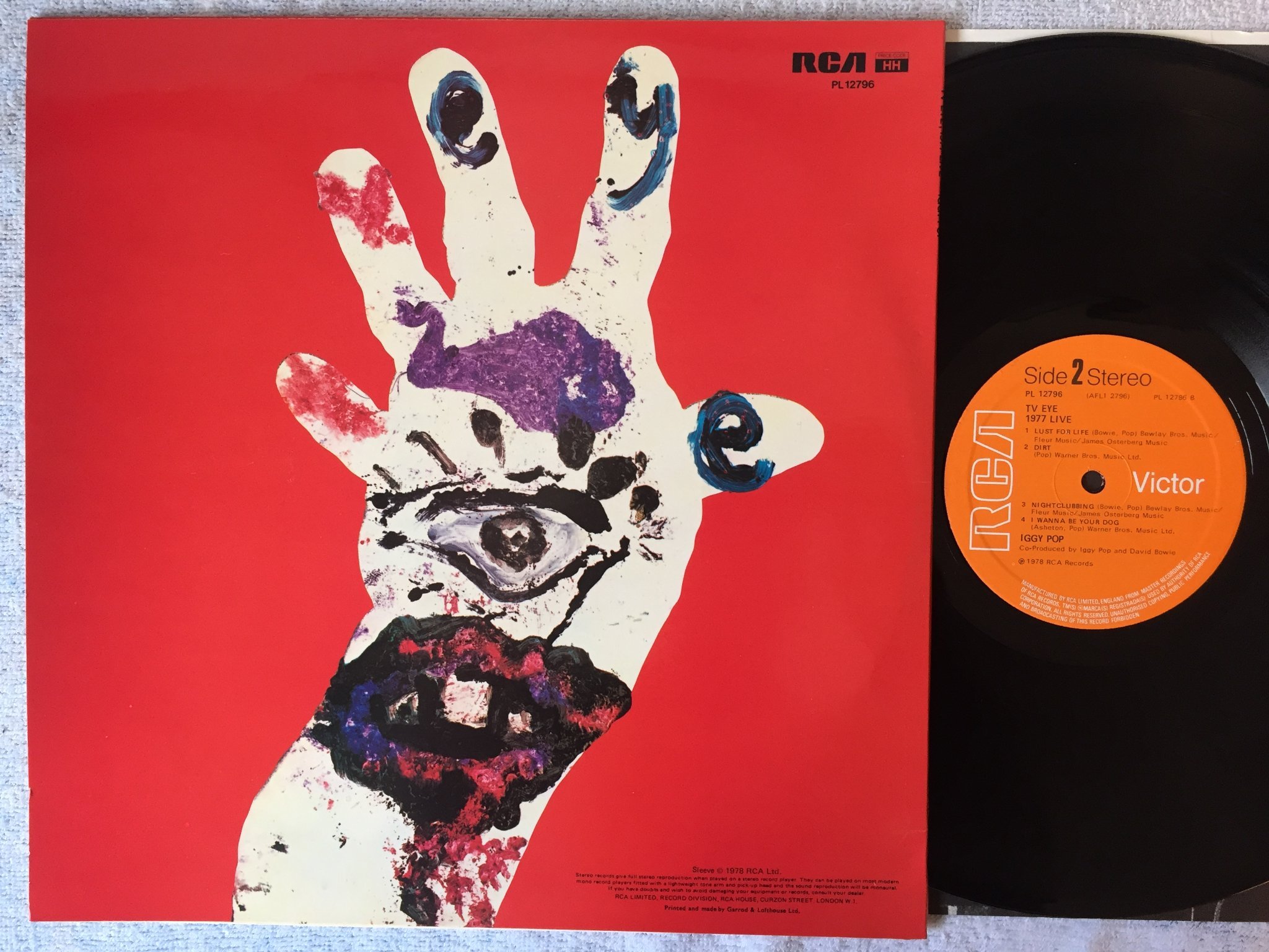Omslagsbild för skivan IGGY POP TV Eye 1977 Live LP -78 UK RCA PL 12796