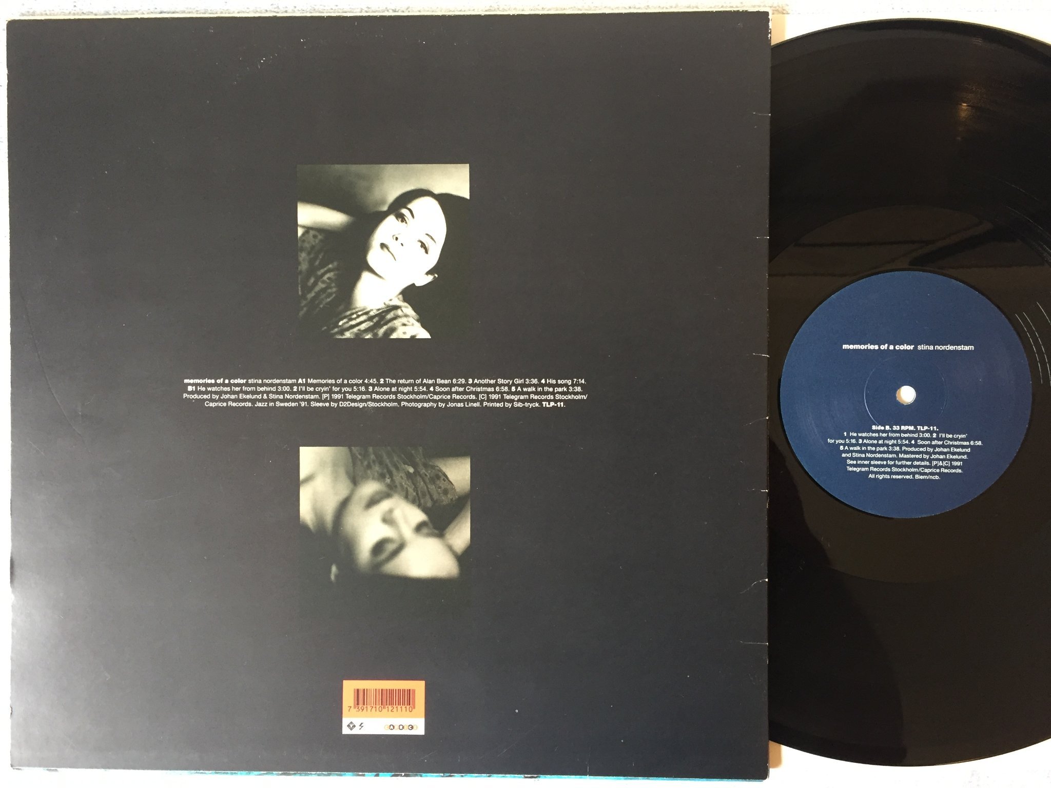 Omslagsbild för skivan STINA NORDENSTAM memories of a color LP -91 Swe CAPRICE TLP 11