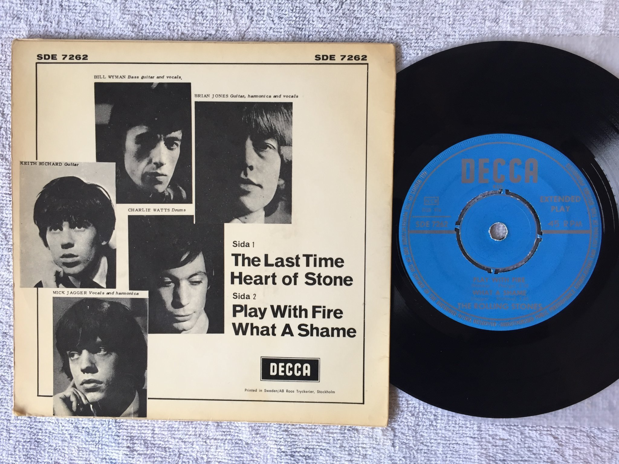 Omslagsbild för skivan THE ROLLING STONES the last time 7"EP Swe DECCA SDE 7262