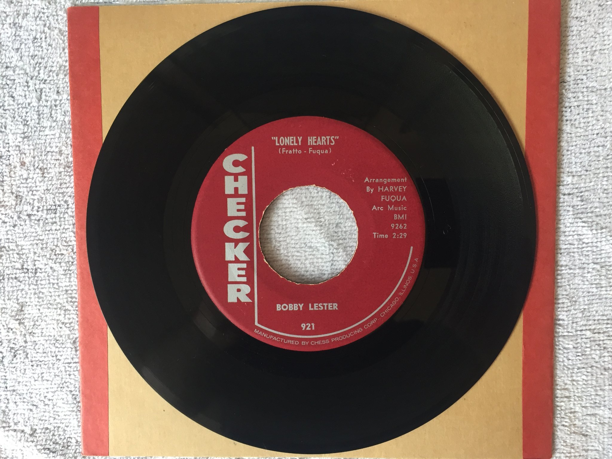 Omslagsbild för skivan BOBBY LESTER Am I The Man 7"single US CHECKER 921 Rhythm & Blues