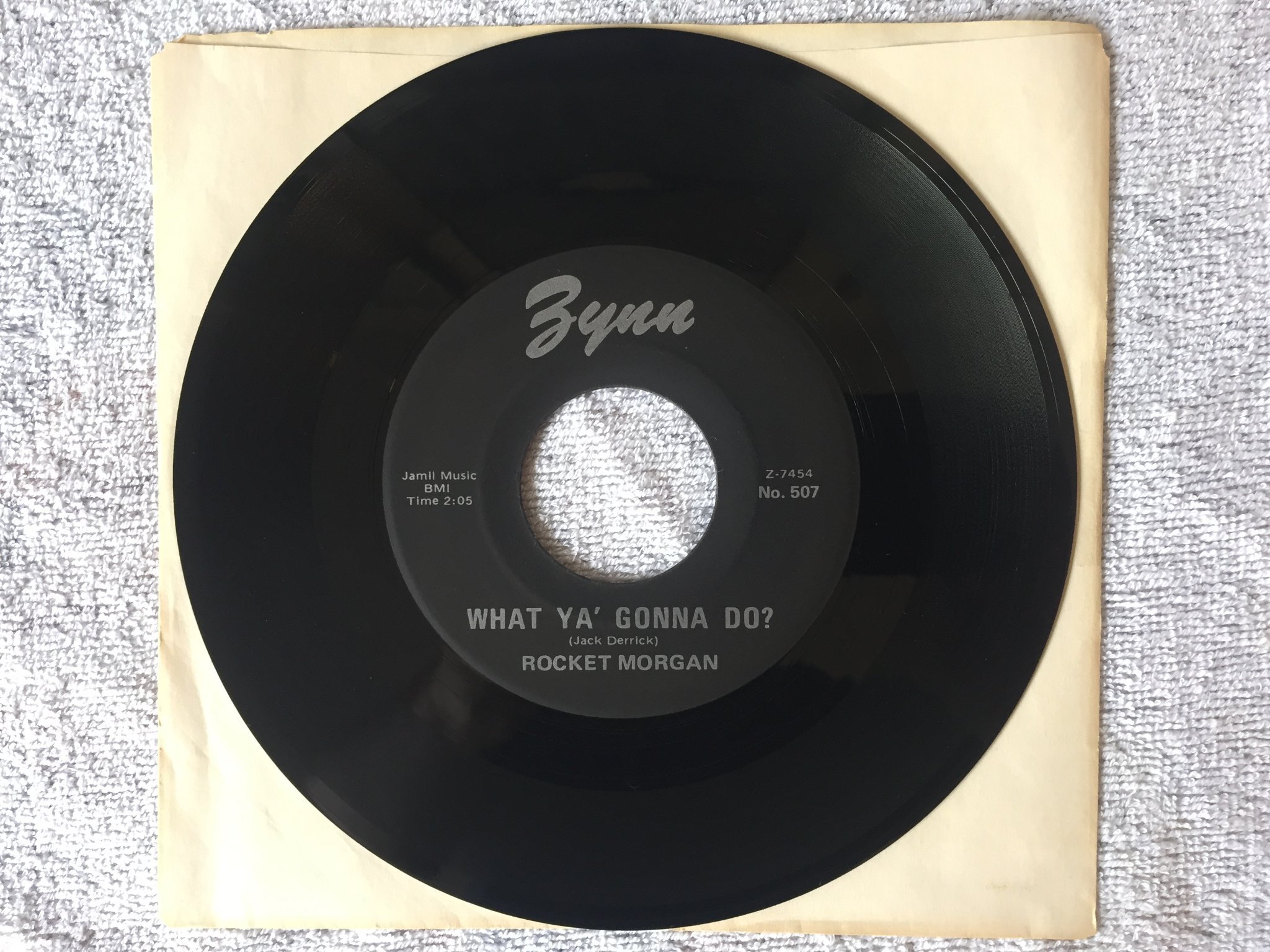 Omslagsbild för skivan ROCKET MORGAN tag along 7"single US ZYNN No 507 rockabilly RARE!!!