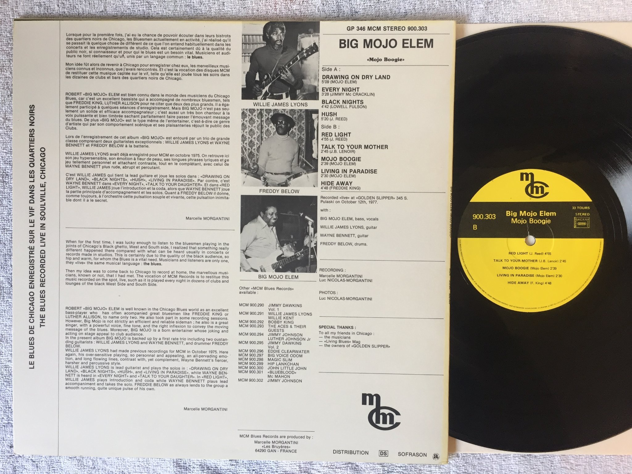 Omslagsbild för skivan BIG MOJO ELEM mojo boogie LP Fra MCM 900.303 RARE BLUES