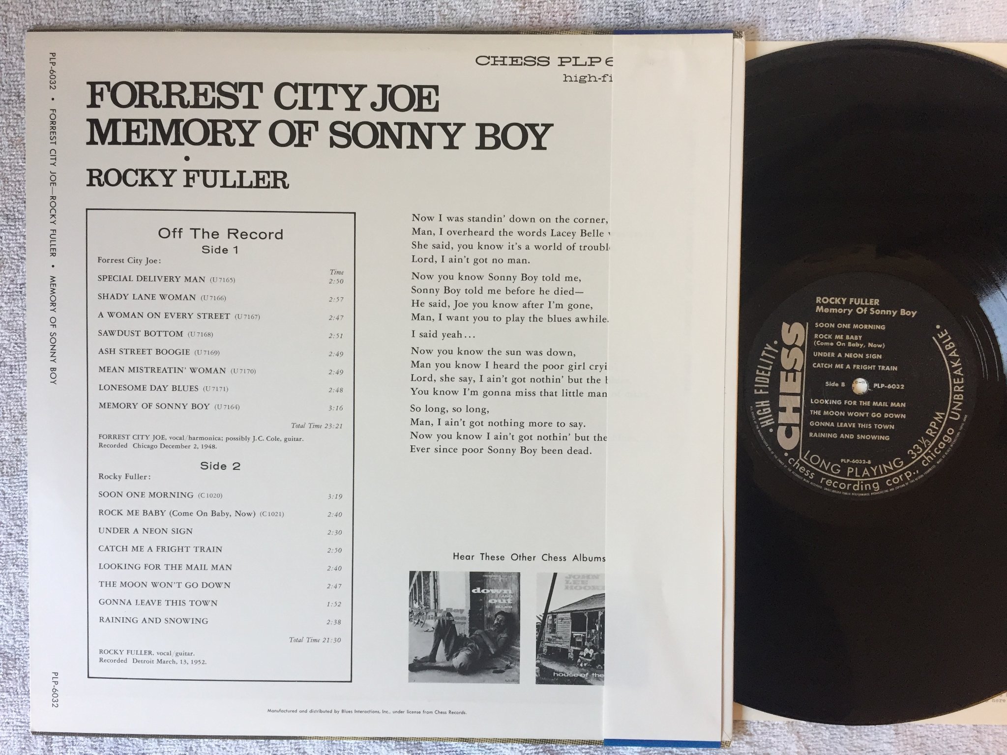Omslagsbild för skivan FORREST CITY JOE / ROCKY FULLER LP Japan P-VINE SPECIAL PLP-6032
