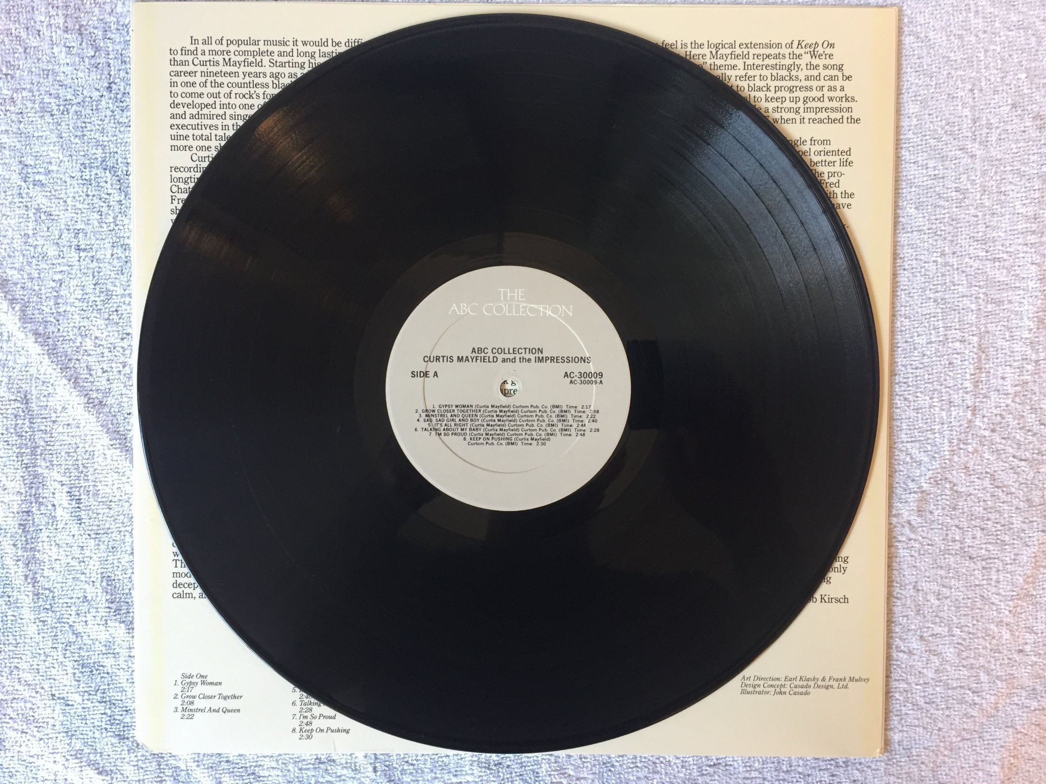 Omslagsbild för skivan CURTIS MAYFIELD & THE IMPRESSIONS abc collection LP US AC-30009