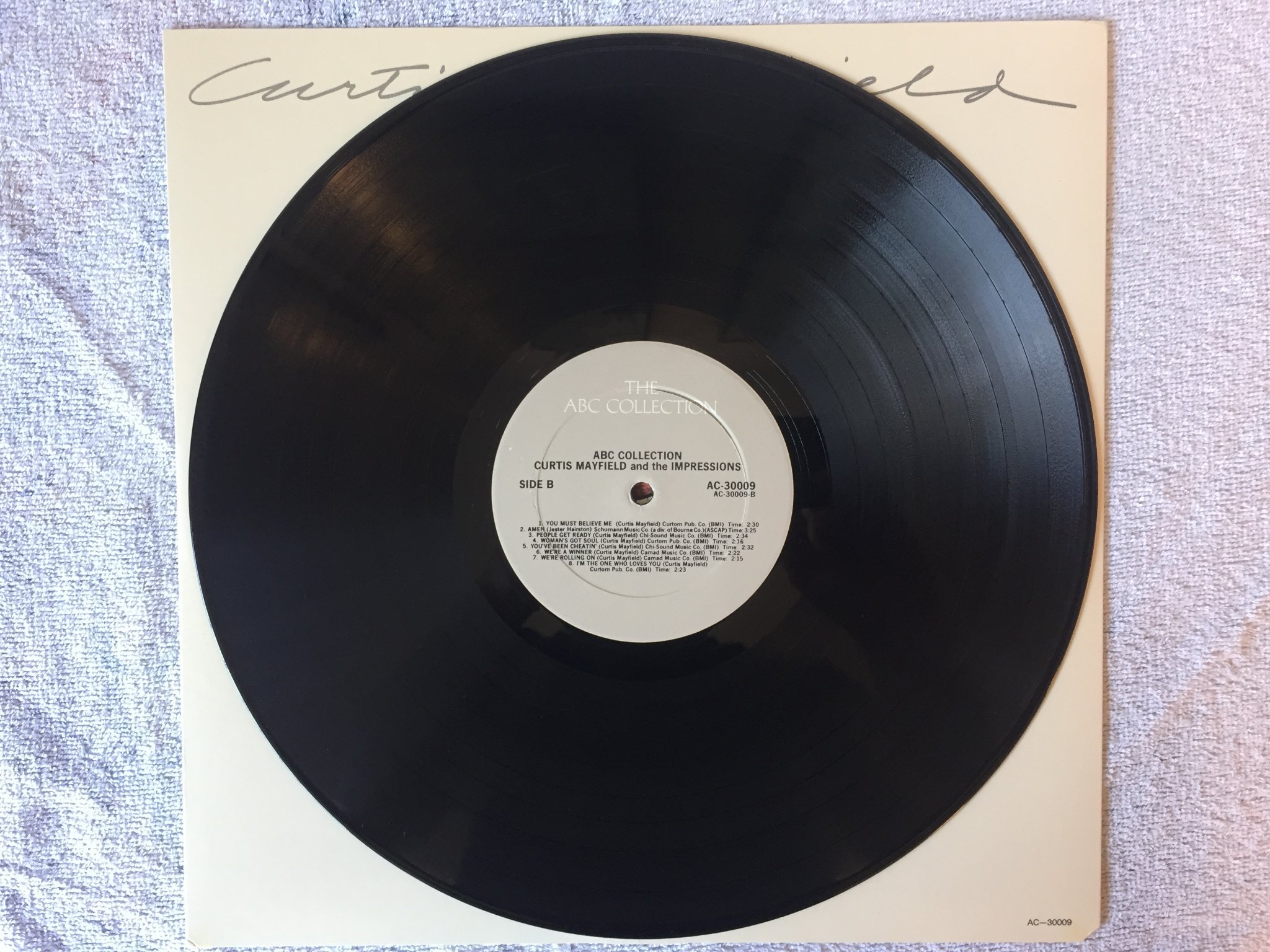 Omslagsbild för skivan CURTIS MAYFIELD & THE IMPRESSIONS abc collection LP US AC-30009