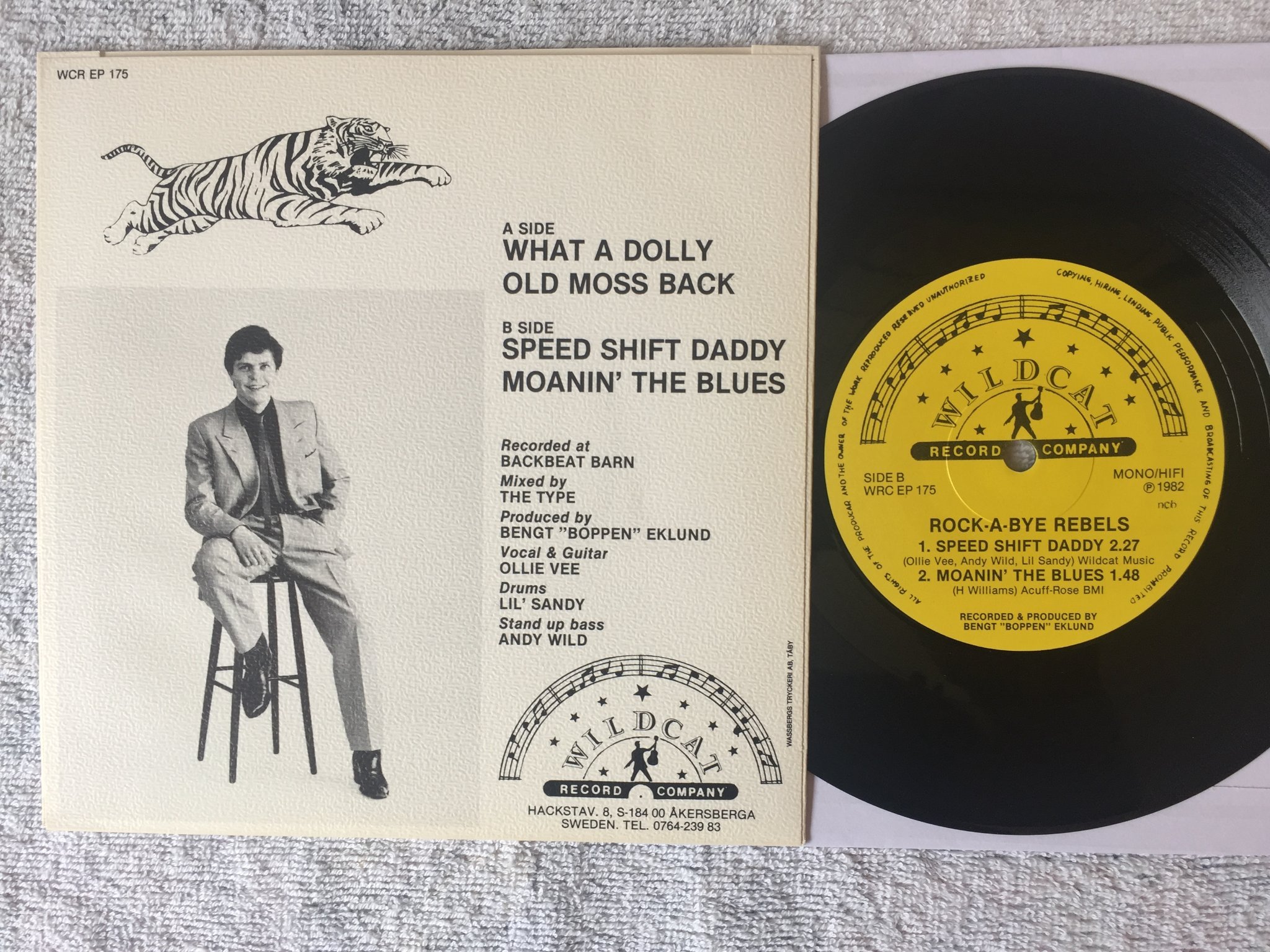 Omslagsbild för skivan ROCK-A-BYE REBELS what a dolly 7"ep -82 SWE ERC EP 175 rockabilly