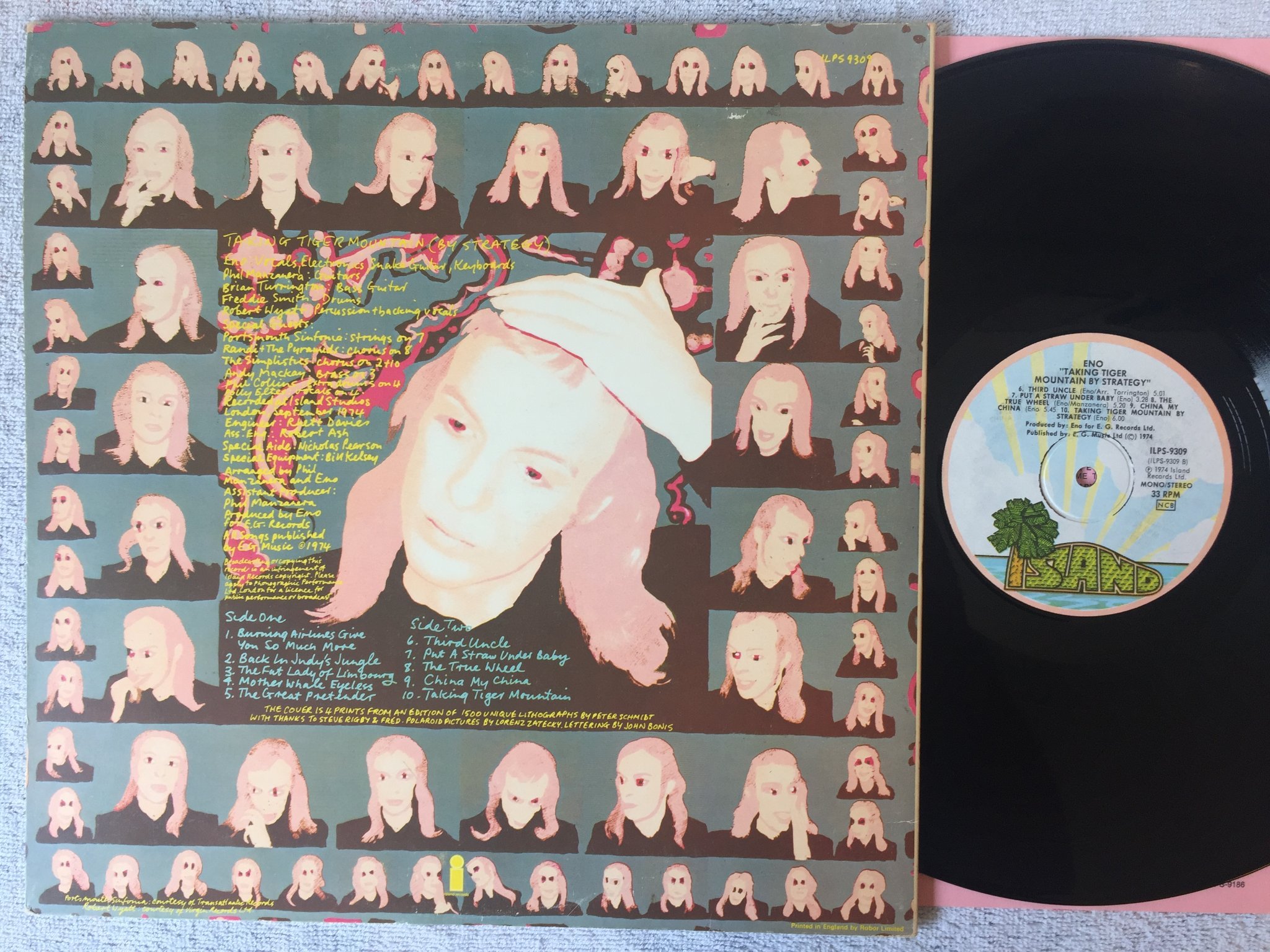 Omslagsbild för skivan ENO taking tiger mountain by strategy LP -74 ISLAND ILPS 9309