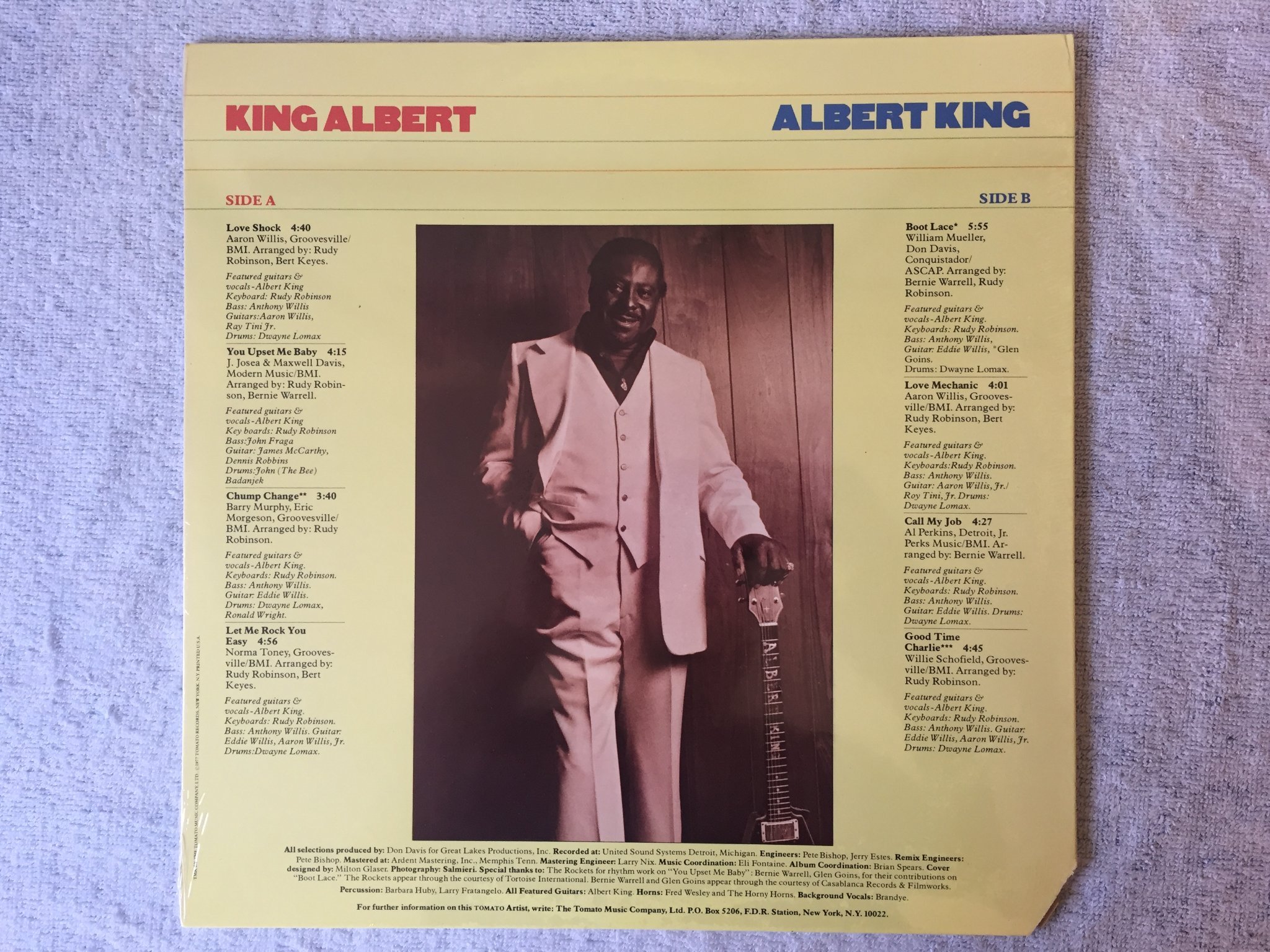 Omslagsbild för skivan ALBERT KING king Albert LP -77 US TOMATO TOM-6002 still sealed